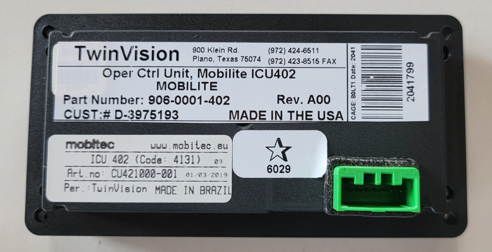 Luminator Mobilite ICU402 Operator Control Unit Twinvision 906-0001-402 Bus NEW