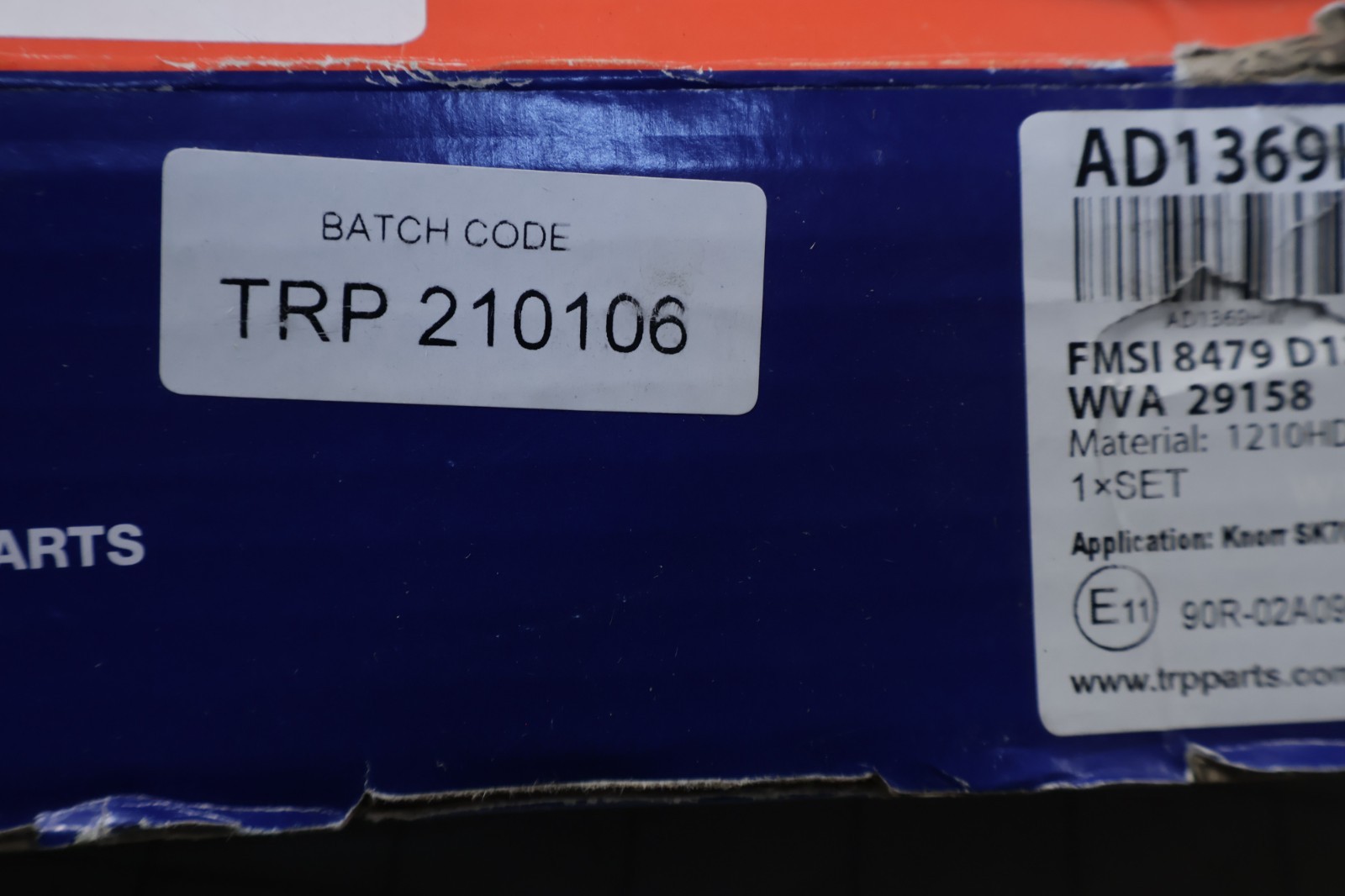 TRD AD1369HW Air Disc Brake Pad Set NEW