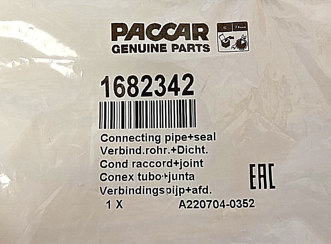 ~ BRAND NEW OEM GENUINE PACCAR COMPRESSOR OIL SUPPLY PIPE w/ SEAL ~ 1682342PE
