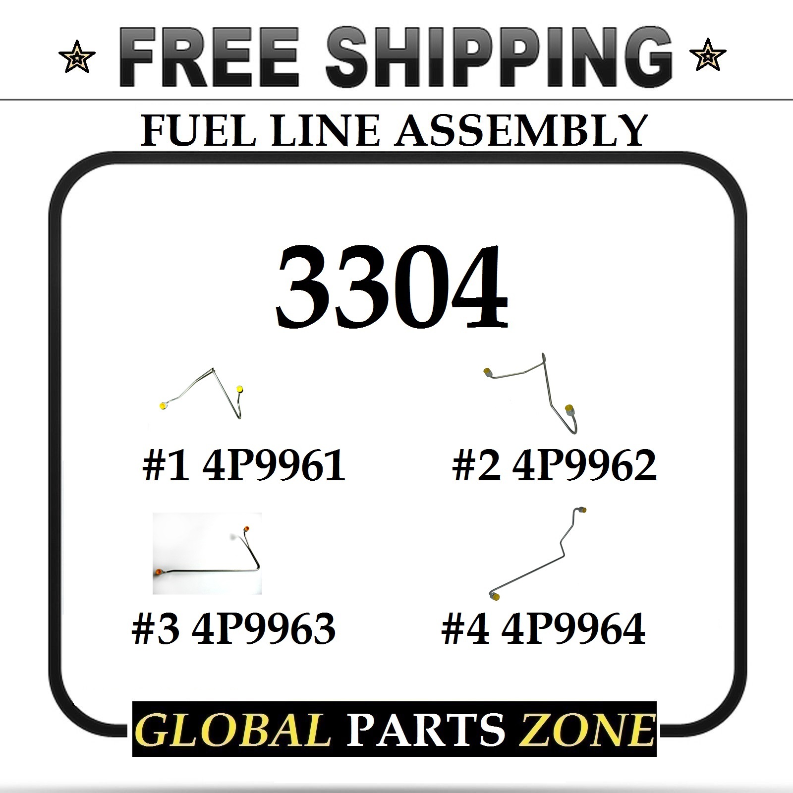 Caterpillar 3304 Fuel Line Kit #1-4 Set 4P9961 4P9962 4P9963 4P9964 WE SELL PART
