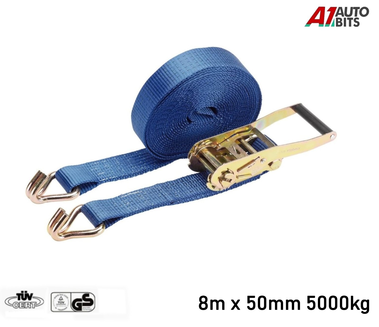 HEAVY DUTY 8 METER X 50MM RATCHET TIE DOWN STRAP LORRY LASHING 5000KG 5TON