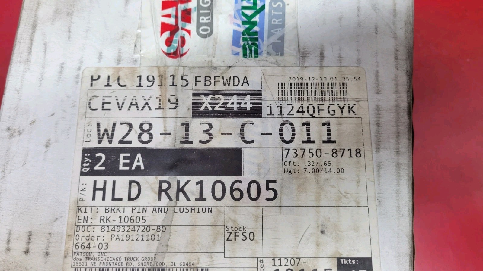 HLD RK10605 GENUINE SAF HOLLAND KIT-BRACKET PIN & CUSHION NOS