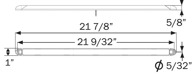 Optronics ILL72CBP Clear LED Interior Strip Light Surface Mount 27 LED / 22″