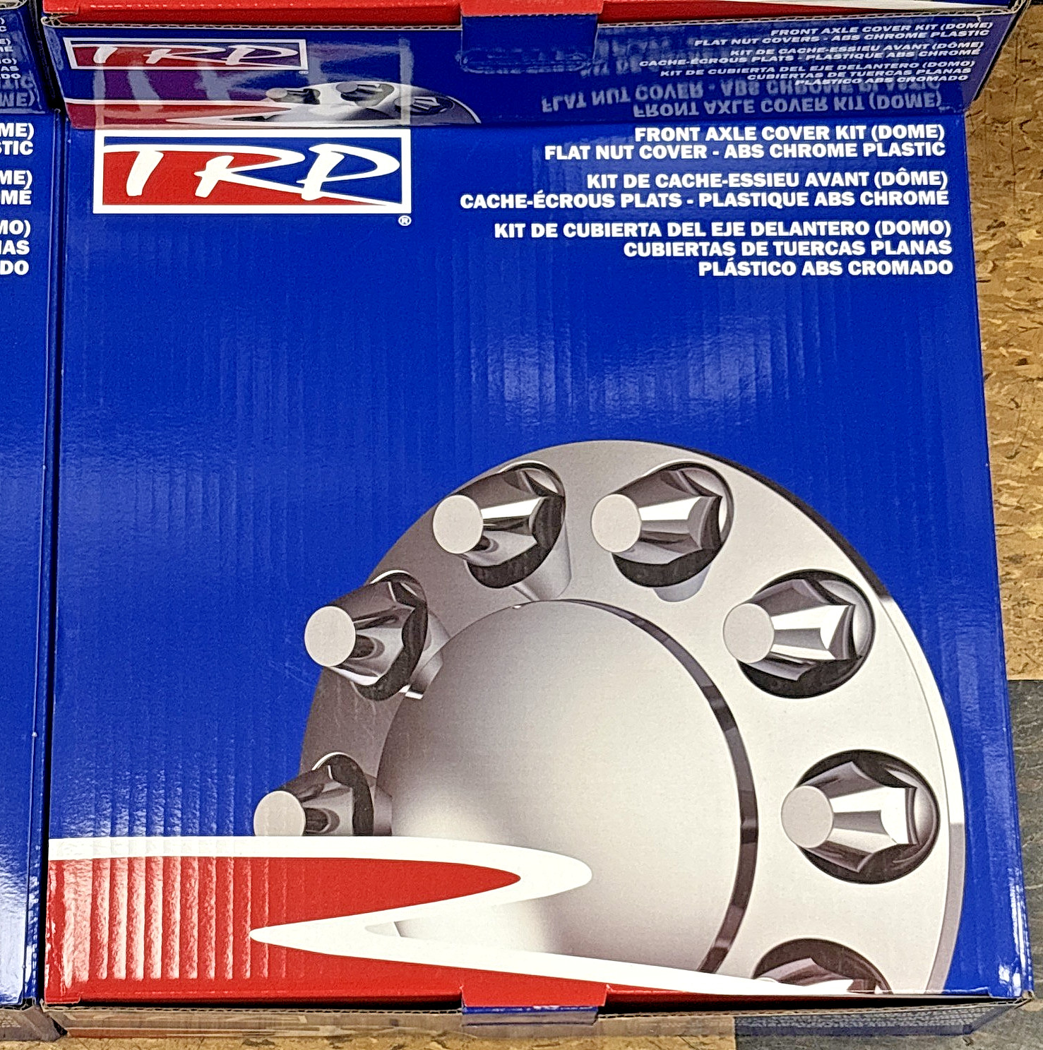 NEW HUBCAP-DOME FRONT AXLE COVER KIT w/ 10 CHROME PLASTIC FLAT NUTS 33mm~ MW9711
