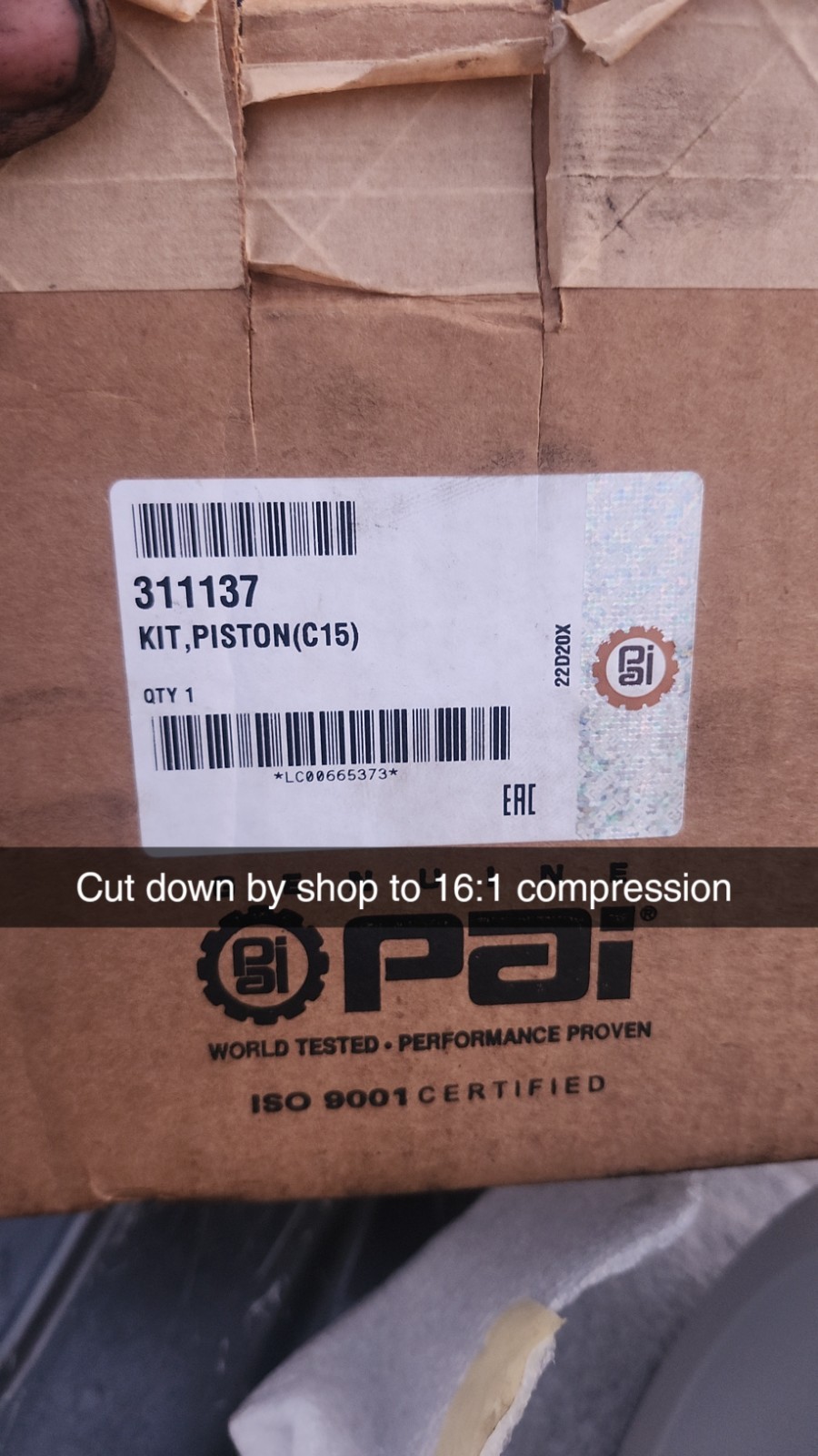 PAI c15 pistons and ring set