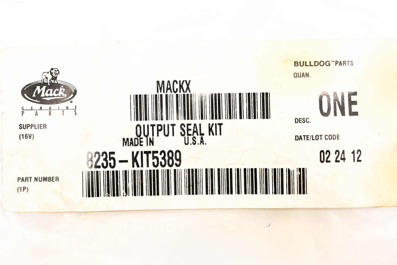 Mack 8235-KIT5389 Meritor Output Seal NOS