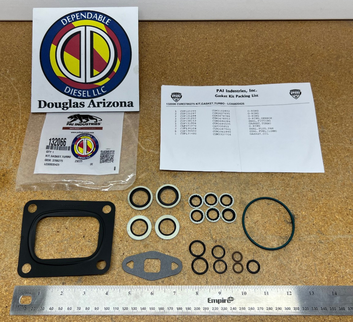Turbocharger Gasket Kit for Cummins ISX. PAI # 132066 Ref. # 3786275, 3685535