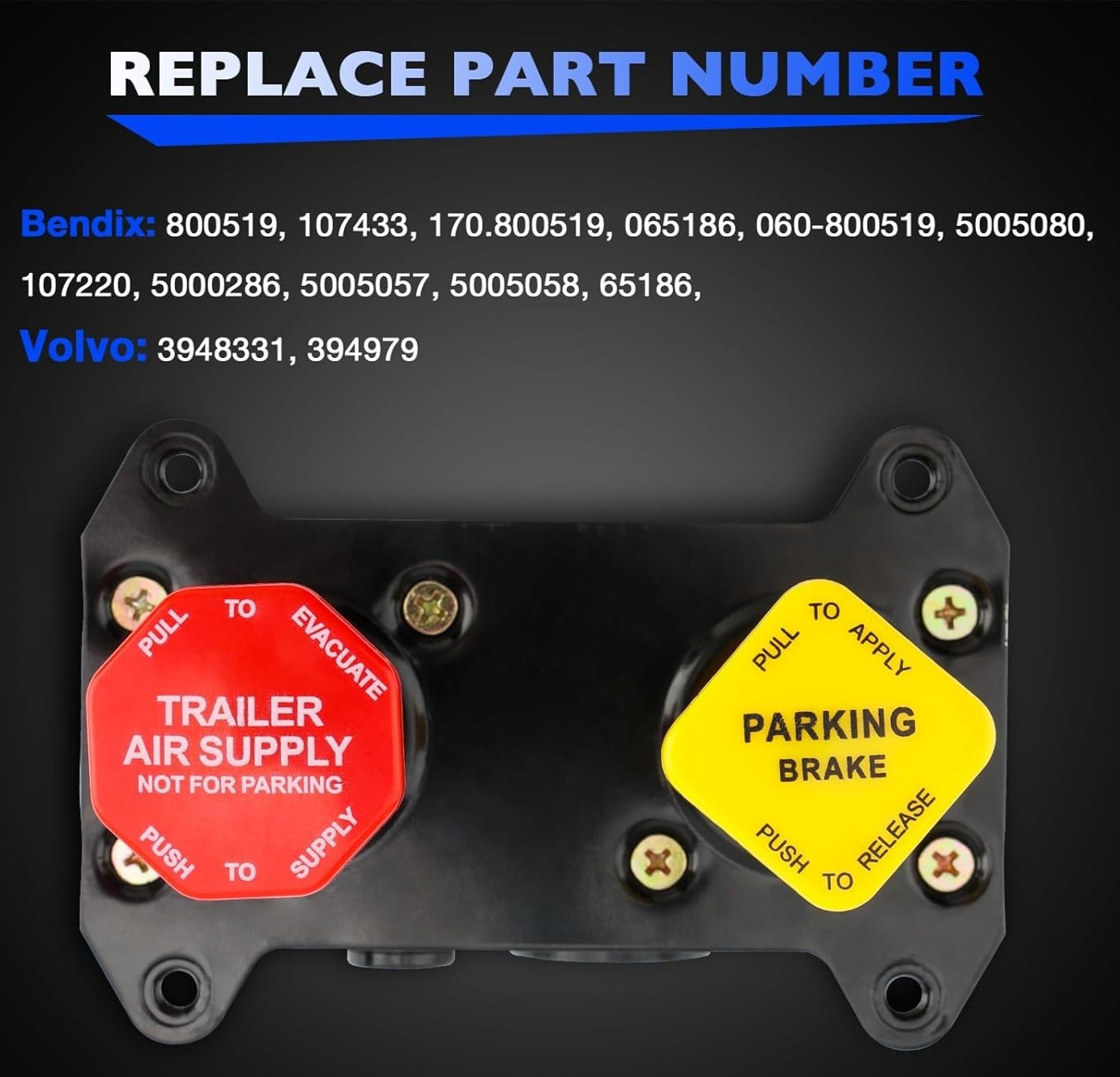 800519 MV-3 Dash Air Brake Control Valve Fit for Kenworth Freightliner Peterbilt
