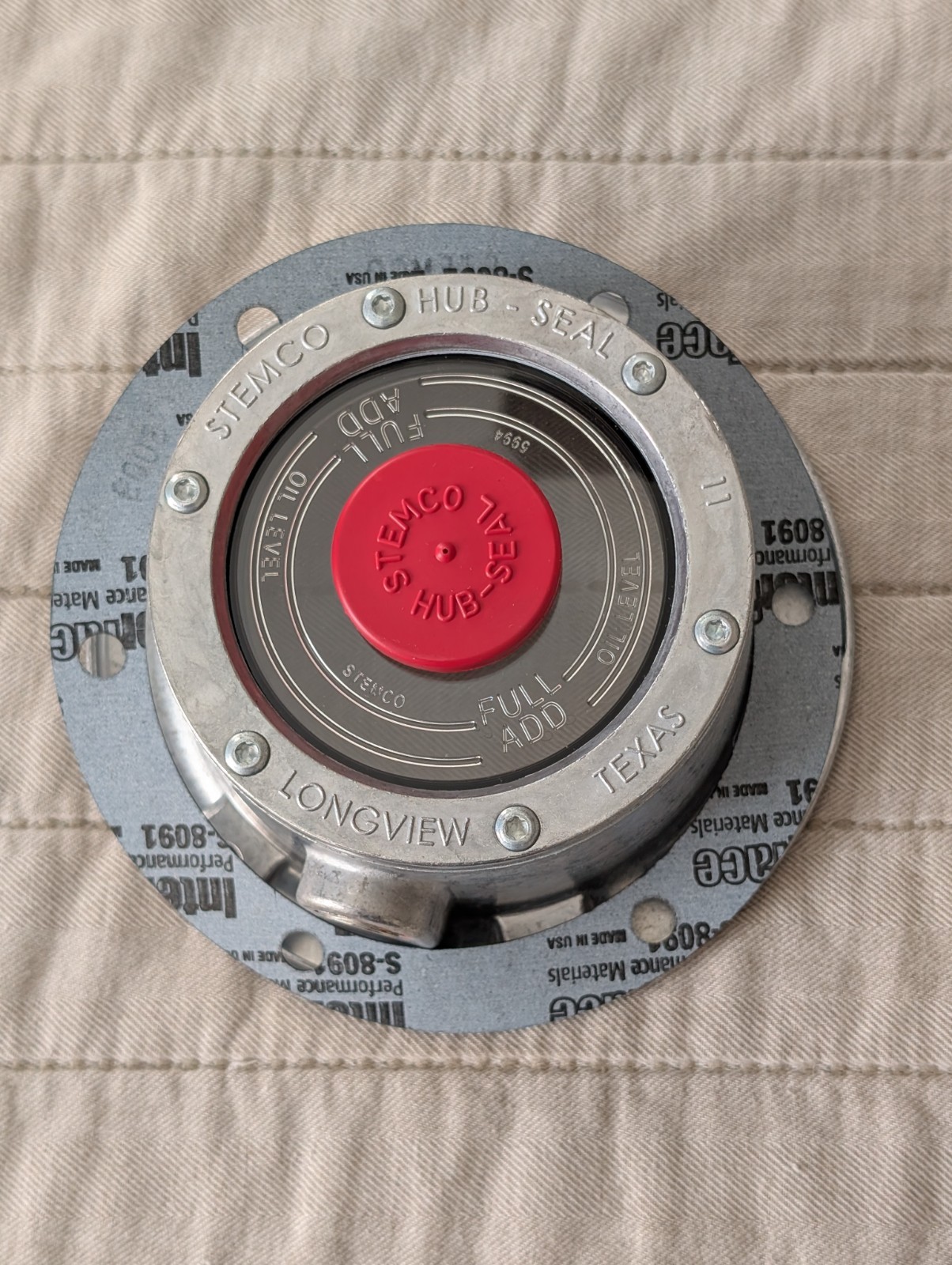 Genuine Stemco 6-Hole Aluminum Hub Cap With Gasket and Plug 343-4009 NEW