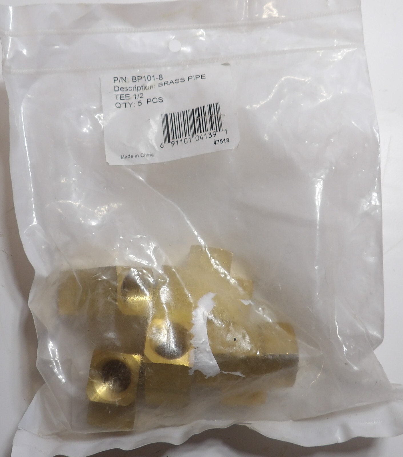 Lot Of 10 Power Products 1/2″ Brass Tee BP101-8