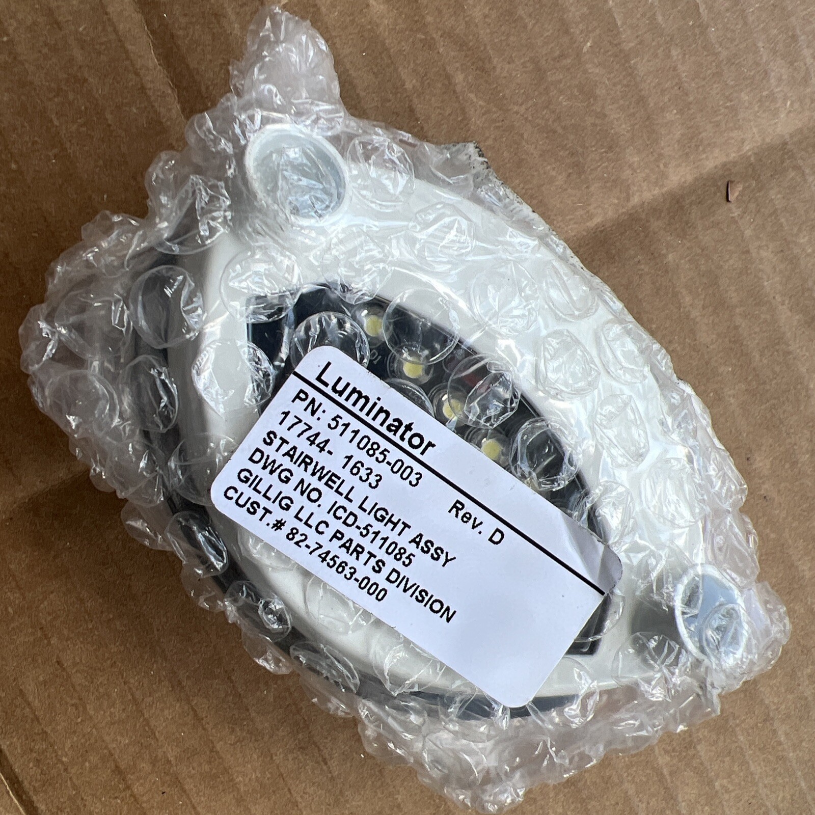 Luminator 511085-003 Stepwell Lamp, Inside/Outside Gillig Buses P# 82-74563-000