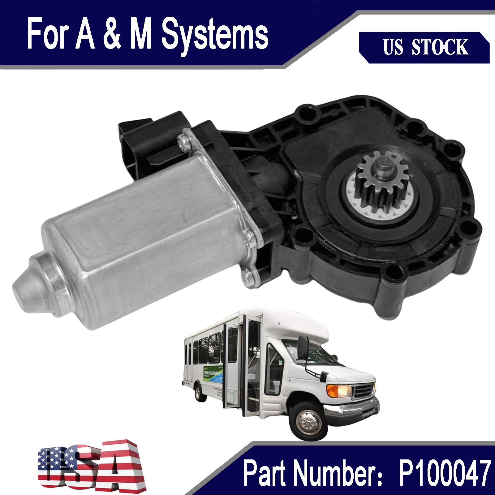 P100047 New Bus Door Control Motor 21252144 For A & M Systems 113260 US Stock