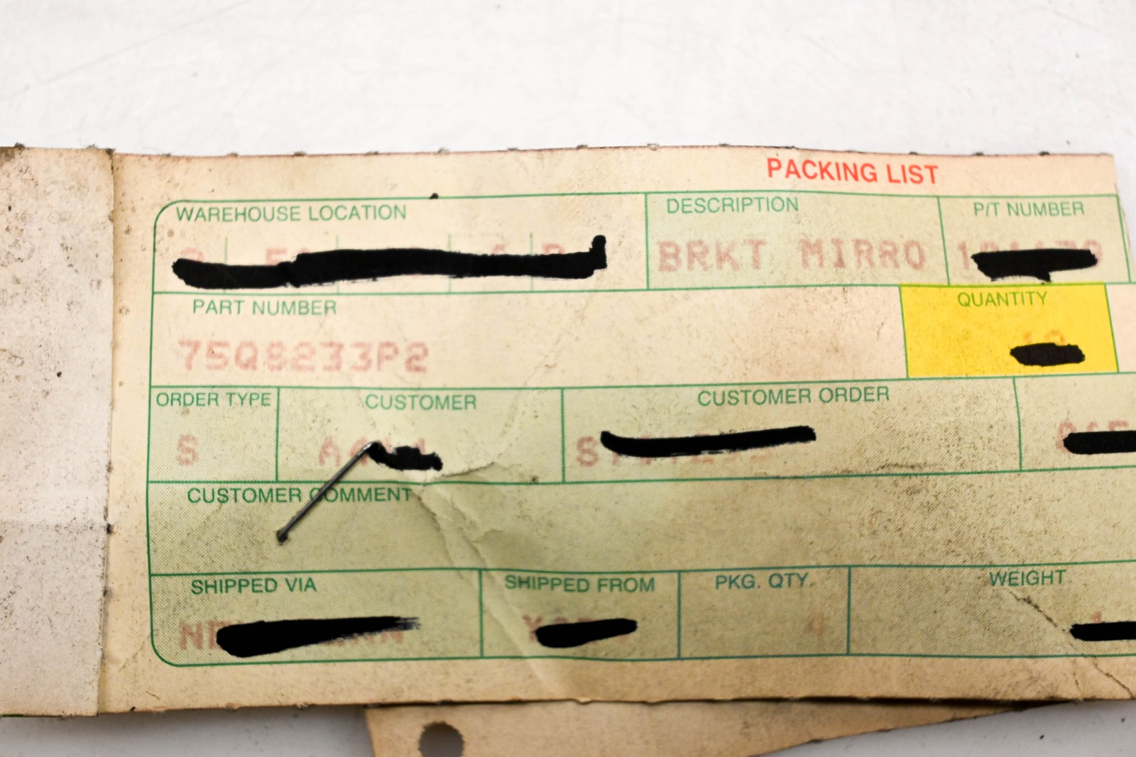 Mack 75QS233P2 Bracket NOS