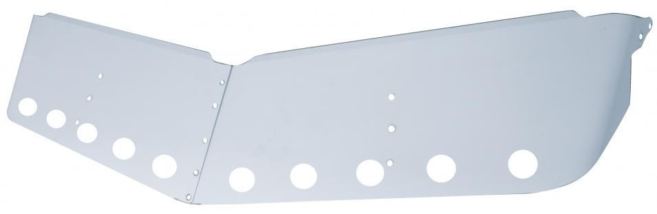 2004+ Peterbilt Stainless Steel 13″ Low Roof Drop Sunvisor – 2″ LED Cutout x 8