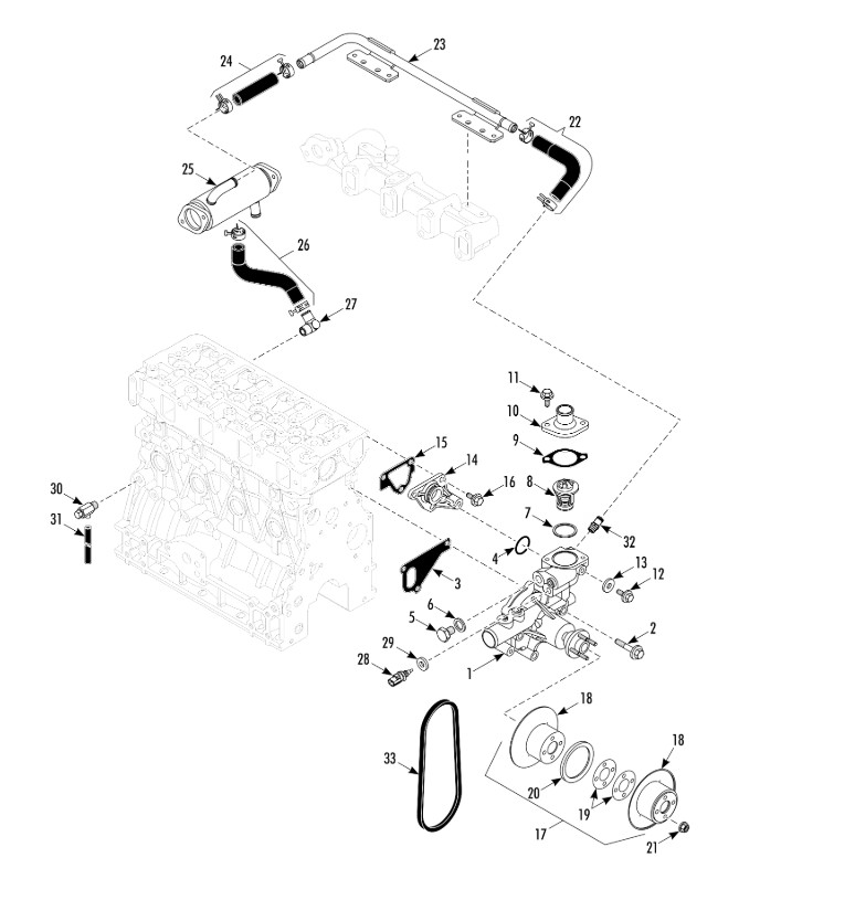 Genuine Thermo King® Water Pump Kit with Gaskets PN# 133510 (Precident)