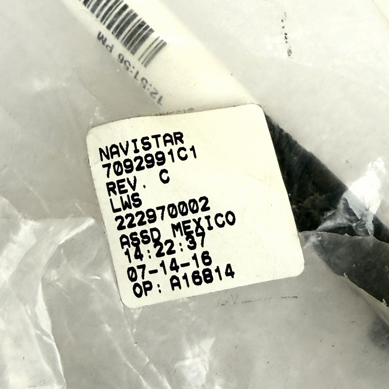 Navistar 7092991C1 Diesel IPR Valve Pigtail Connector/ Wiring Harness