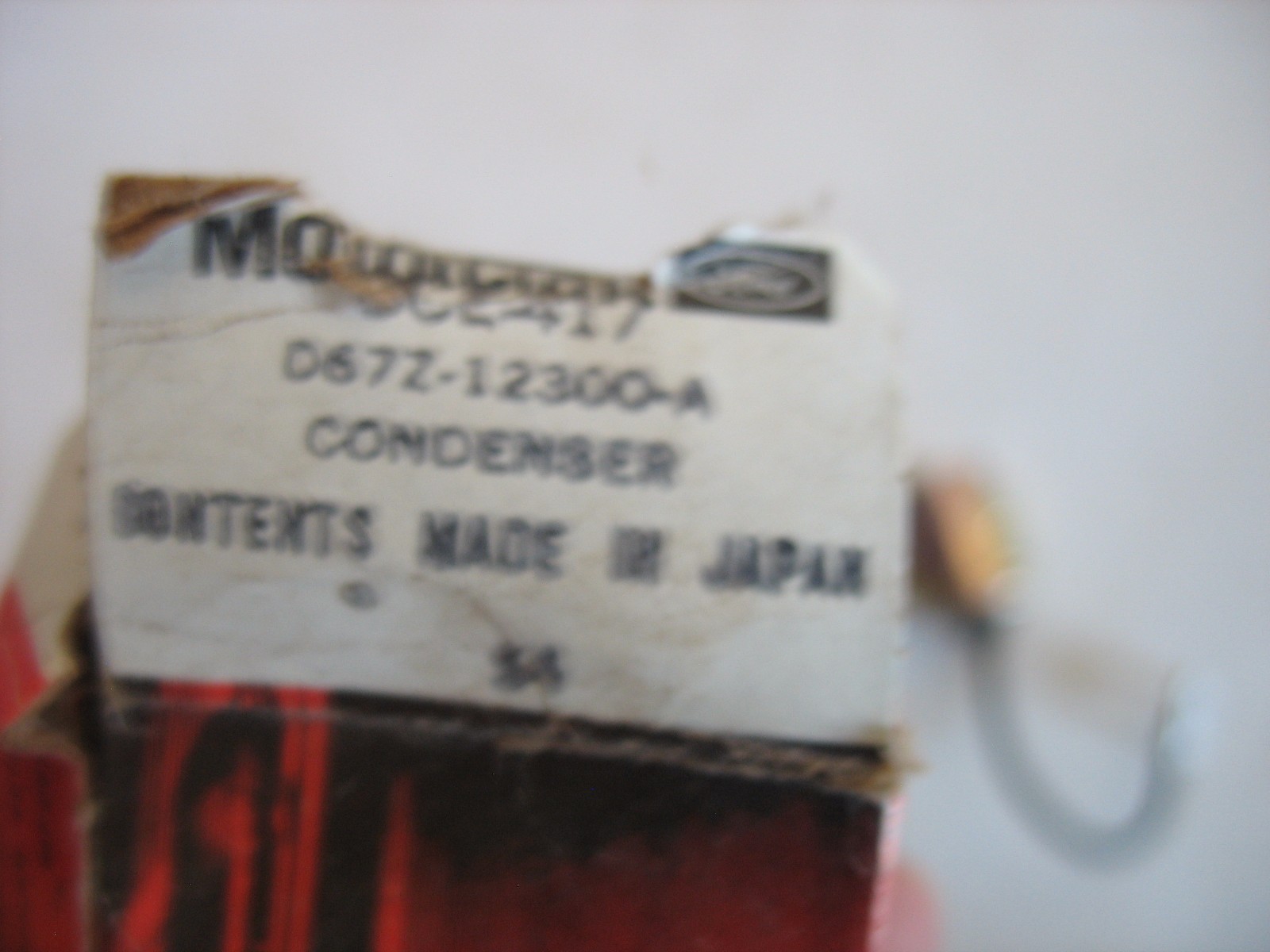 NOS Ford Motorcraft DCE-417 Dist Condenser D67Z-12300-A