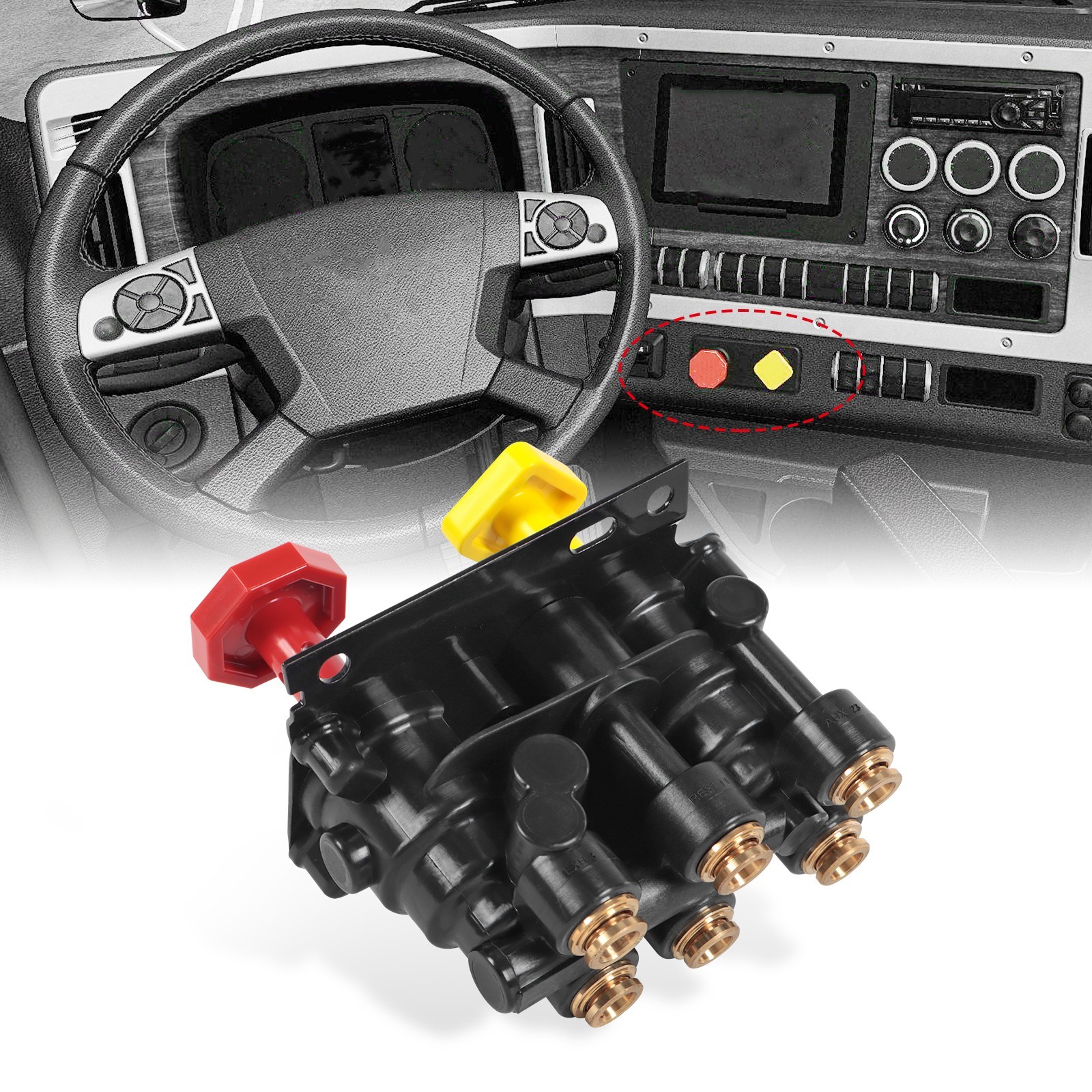 KN20619 MV3 Dash Air Brake Control Valve For Haldex Volvo 20560009 Keene Trucks