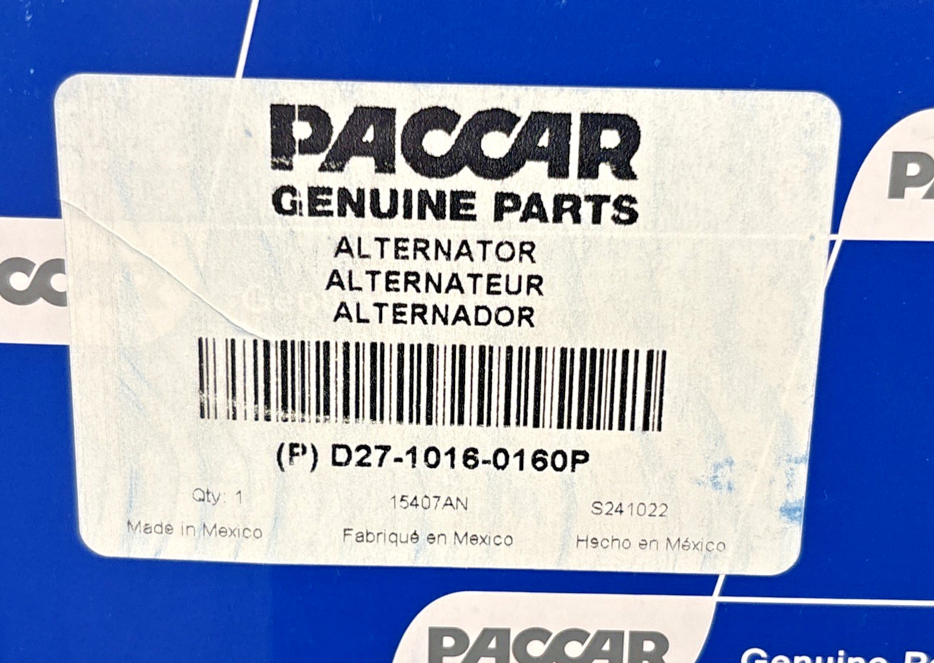 ~ NEW GENUINE PACCAR OEM 160amp ALTERNATOR for a KENWORTH ~ D27-1016-0160P