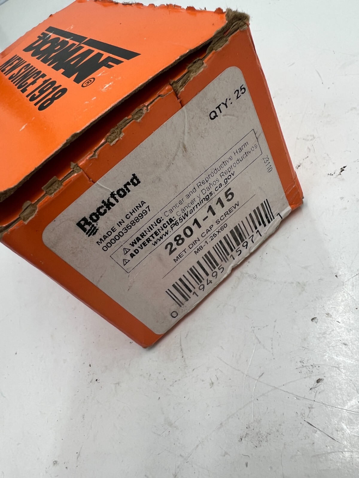 (Pack of 25) Dorman 2801-115 Cap Screw Hex Head Class 8.8 M8 1.25 X 60mm