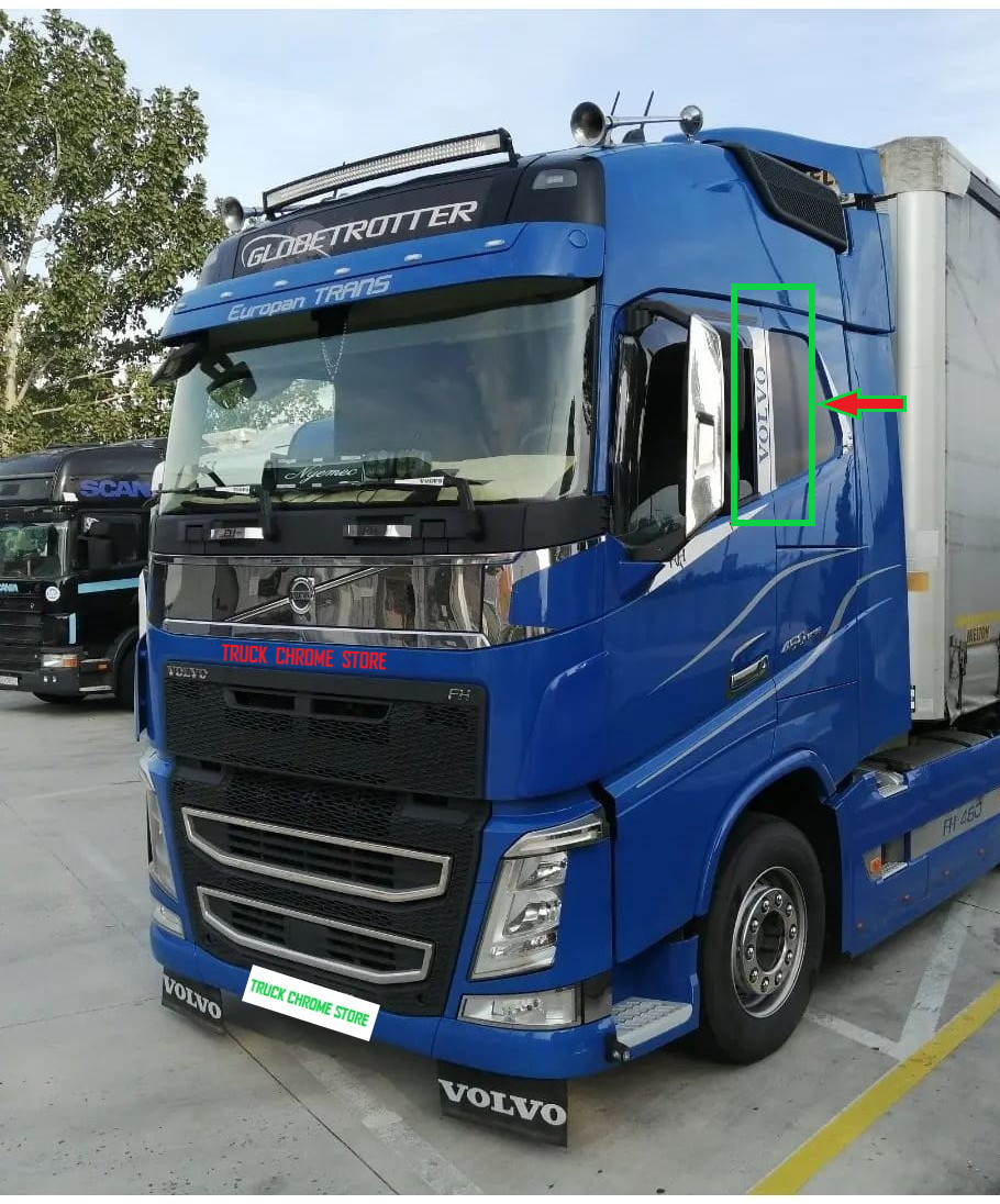 Volvo FH4 2015 Chrome Door Pillar Super Polished Stainless Steel 4 Pieces.
