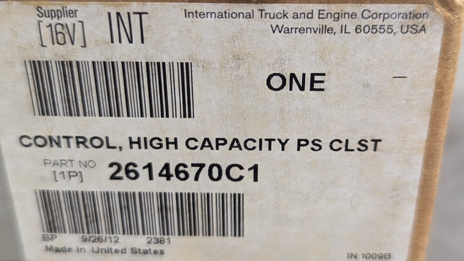 2614670C1 International LT PROSTAR No Idle Module Climate Control HVAC Bunk Unit