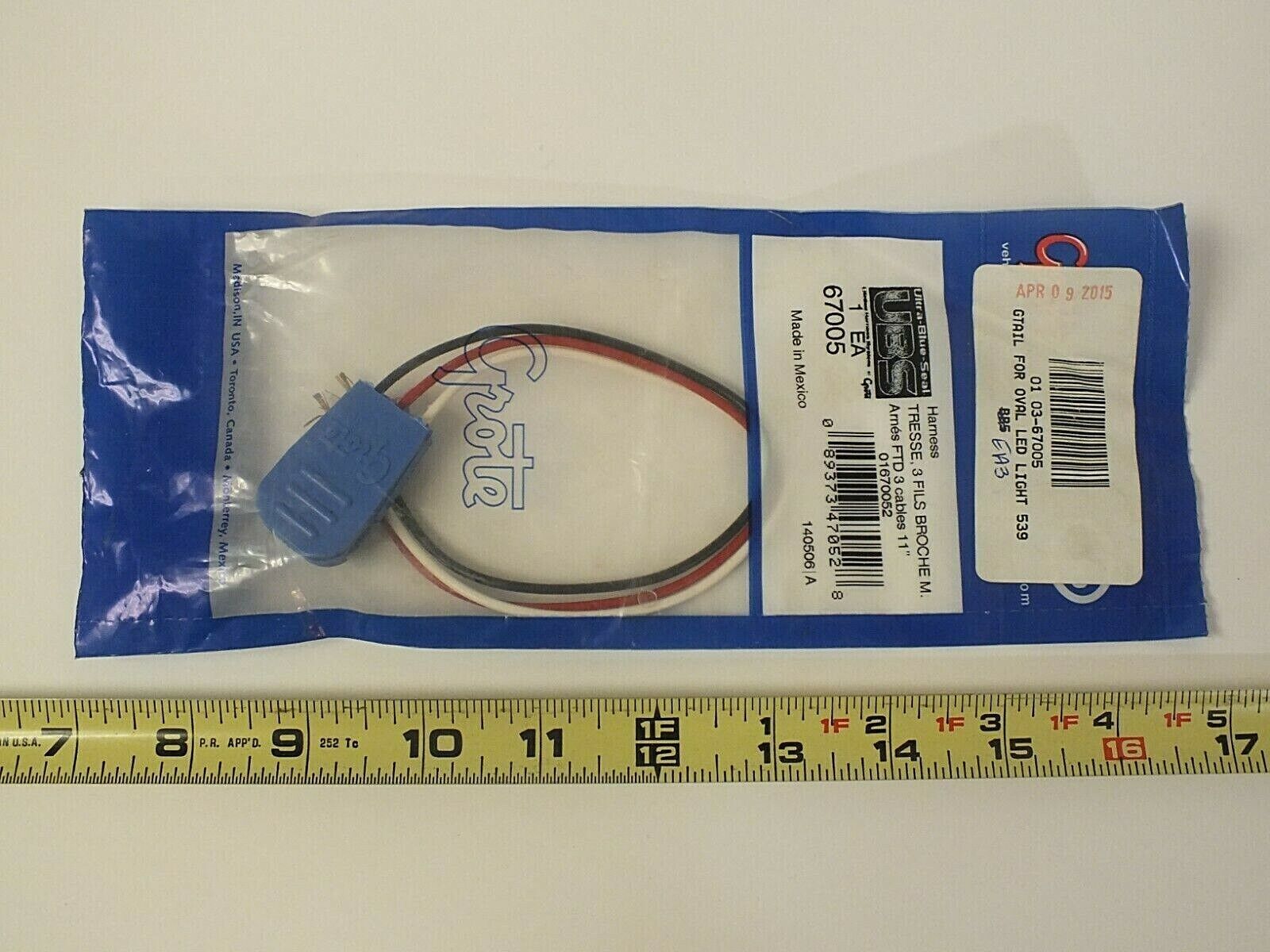 New Grote GTAIL FOR OVAL LED LIGHT 3 Wire 11″ P/N 67005 Replacement Part NOS