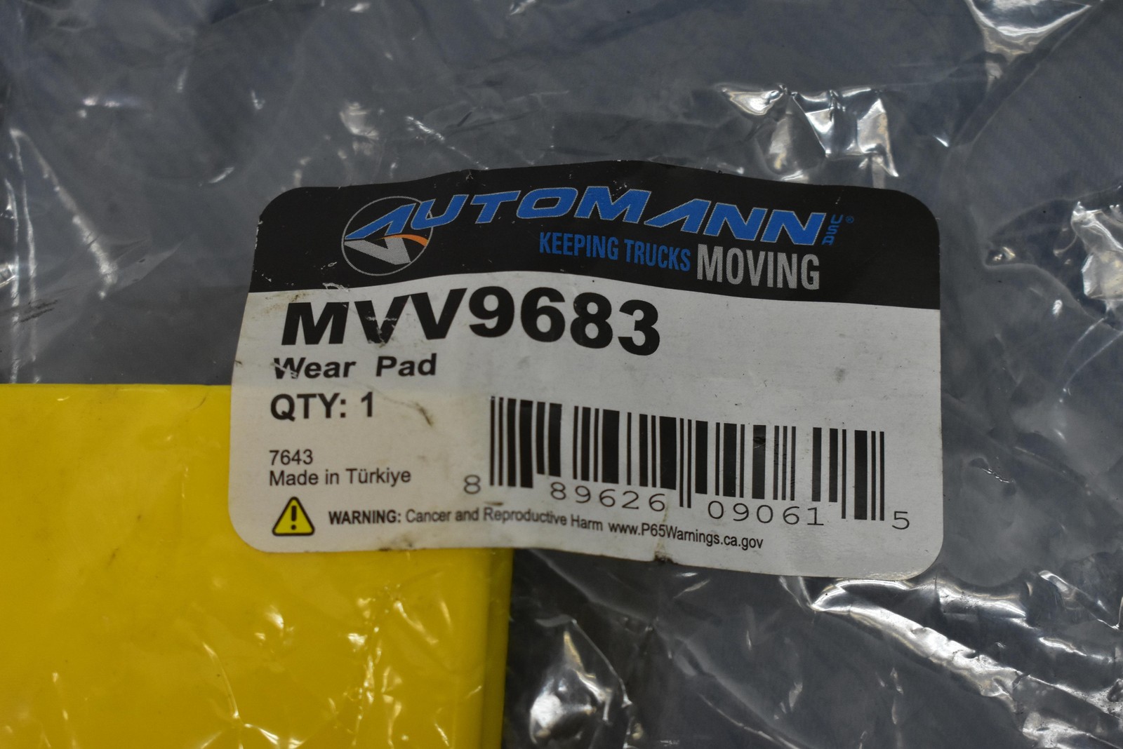 AUTOMANN MVV9683 Wear Pad Yellow Replacement Truck Part Made In Türkiye New