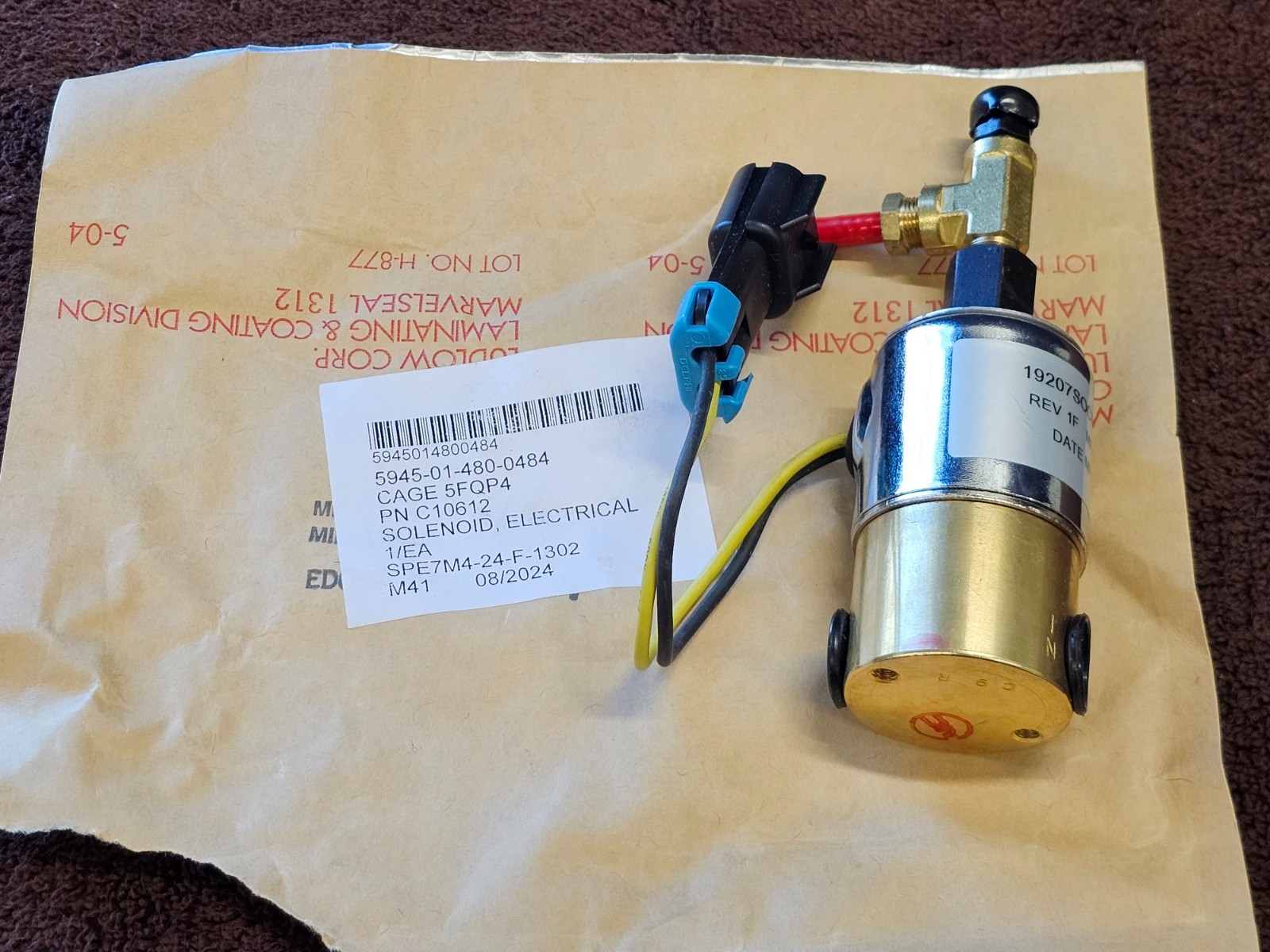 Pacbrake 24V Solenoid Valve Exhaust Engine Brake 1/4″ C10612 12421985 3126B C7