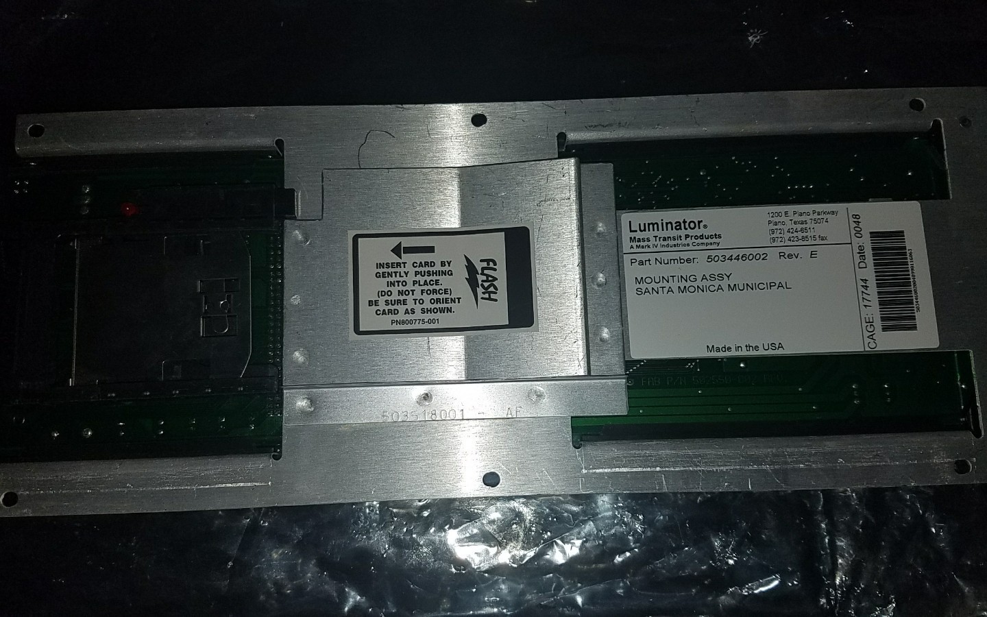 Mark IV Luminator Flash System Processor Board # 503446002, and 502551-005.