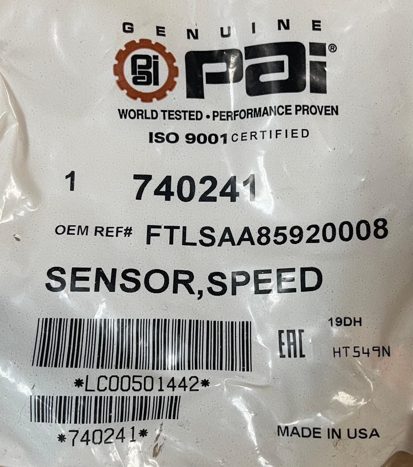 PAI Speed Sensor for Freightliner FLTSAA85920008 740214