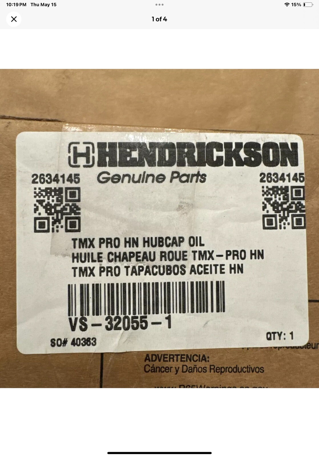 HENDRICKSON HN OIL DUAL TMX PRO HUBCAP VS-32055-1 C320551 VS320551 TIREMAXX