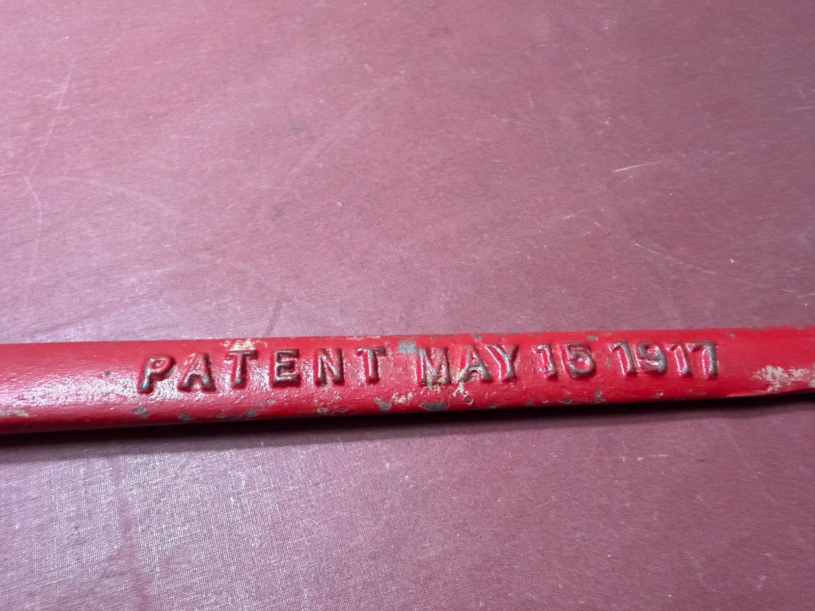 Vintage RED JACKET Cast Iron Float Lever Arm, Livestock Float Arm, PAT.5-15-1917