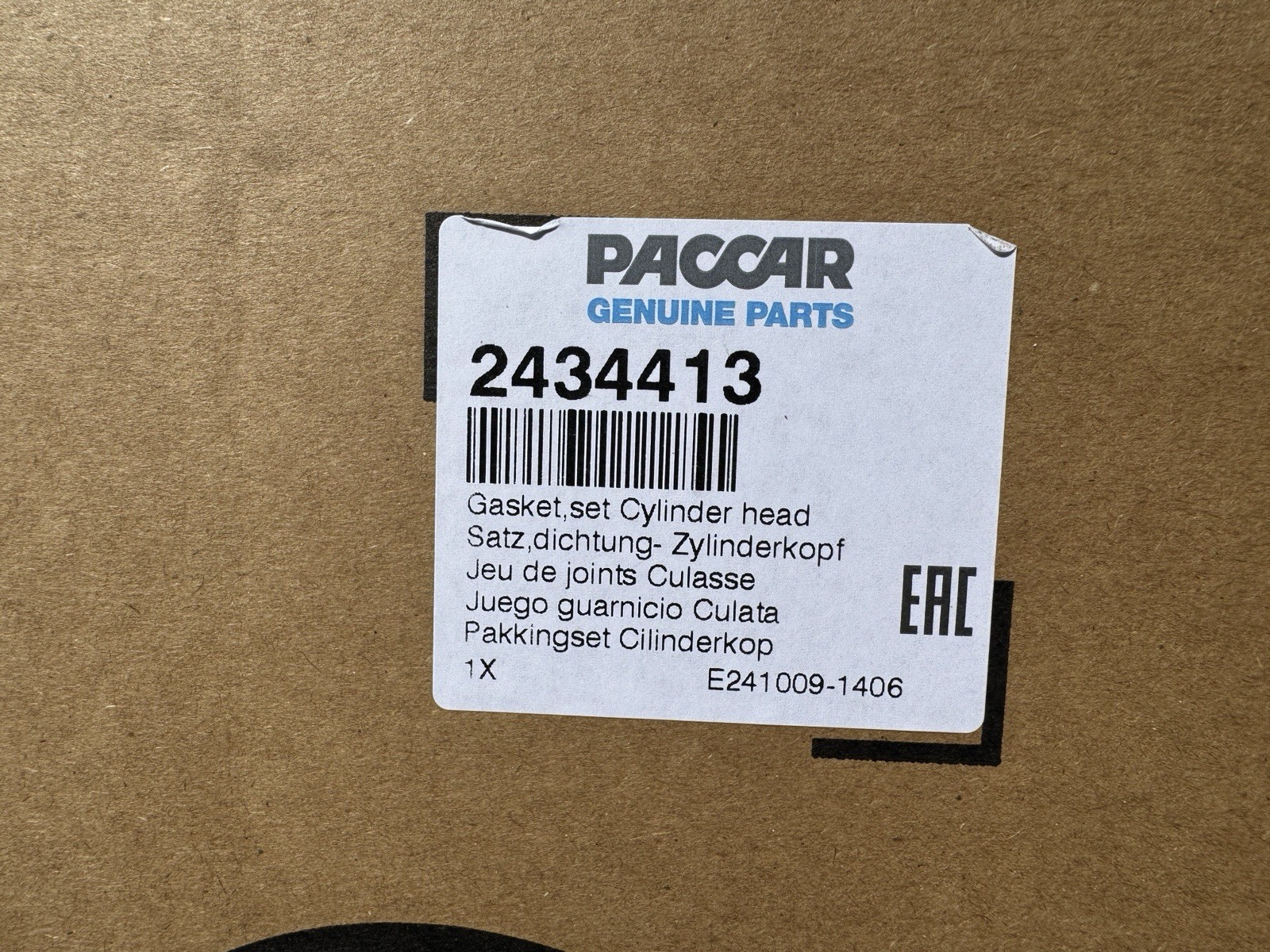 2434413 OEM NEW GASKET SET CYLINDER HEAD MX13 EPA21 PACCAR ENGINE KW PETERBILT