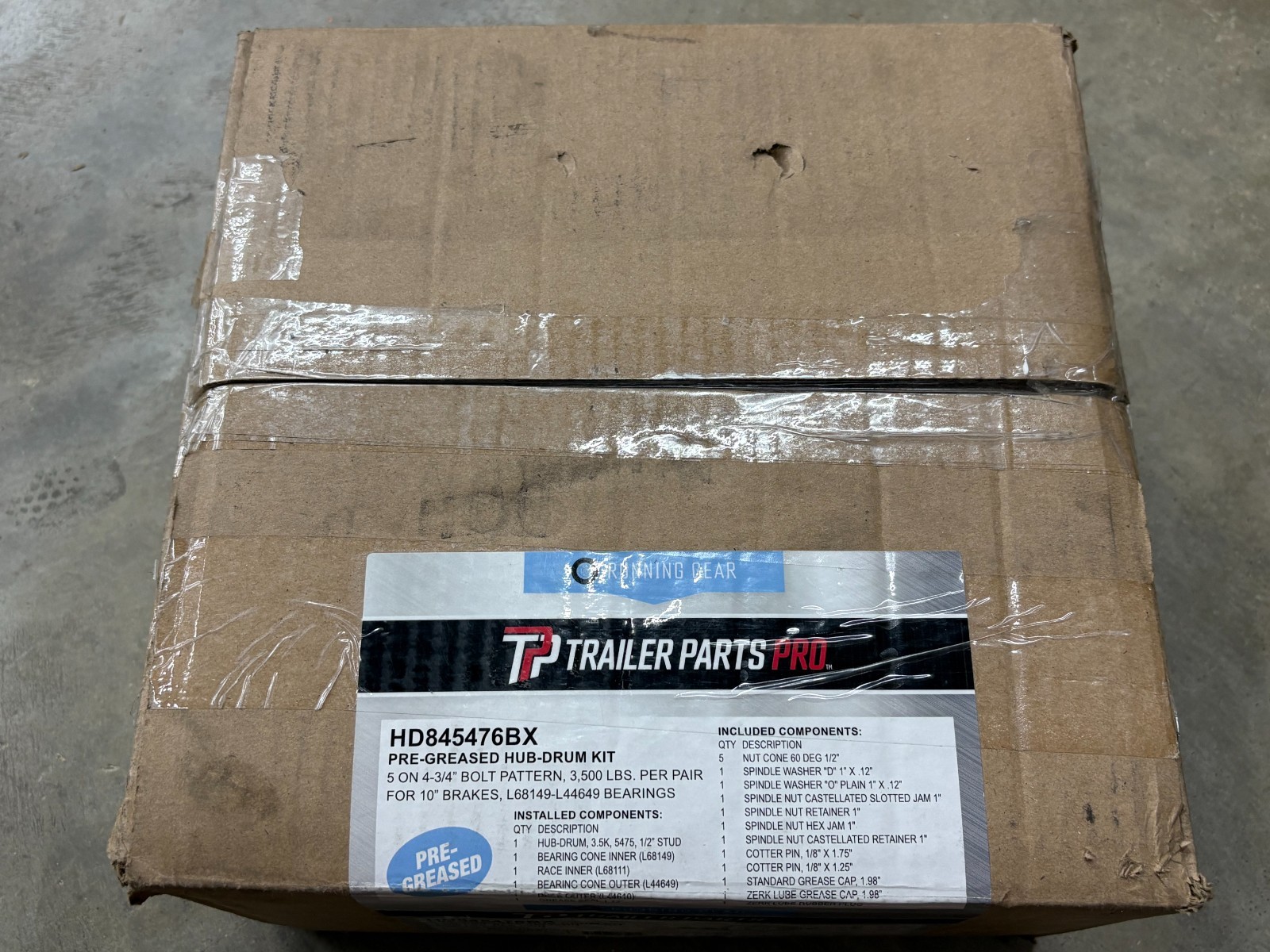 Trailer Parts Pro HD845476BX Redline 5 on 4-3/4″ Bolt Pattern 10″ Hub Drum Kit ^