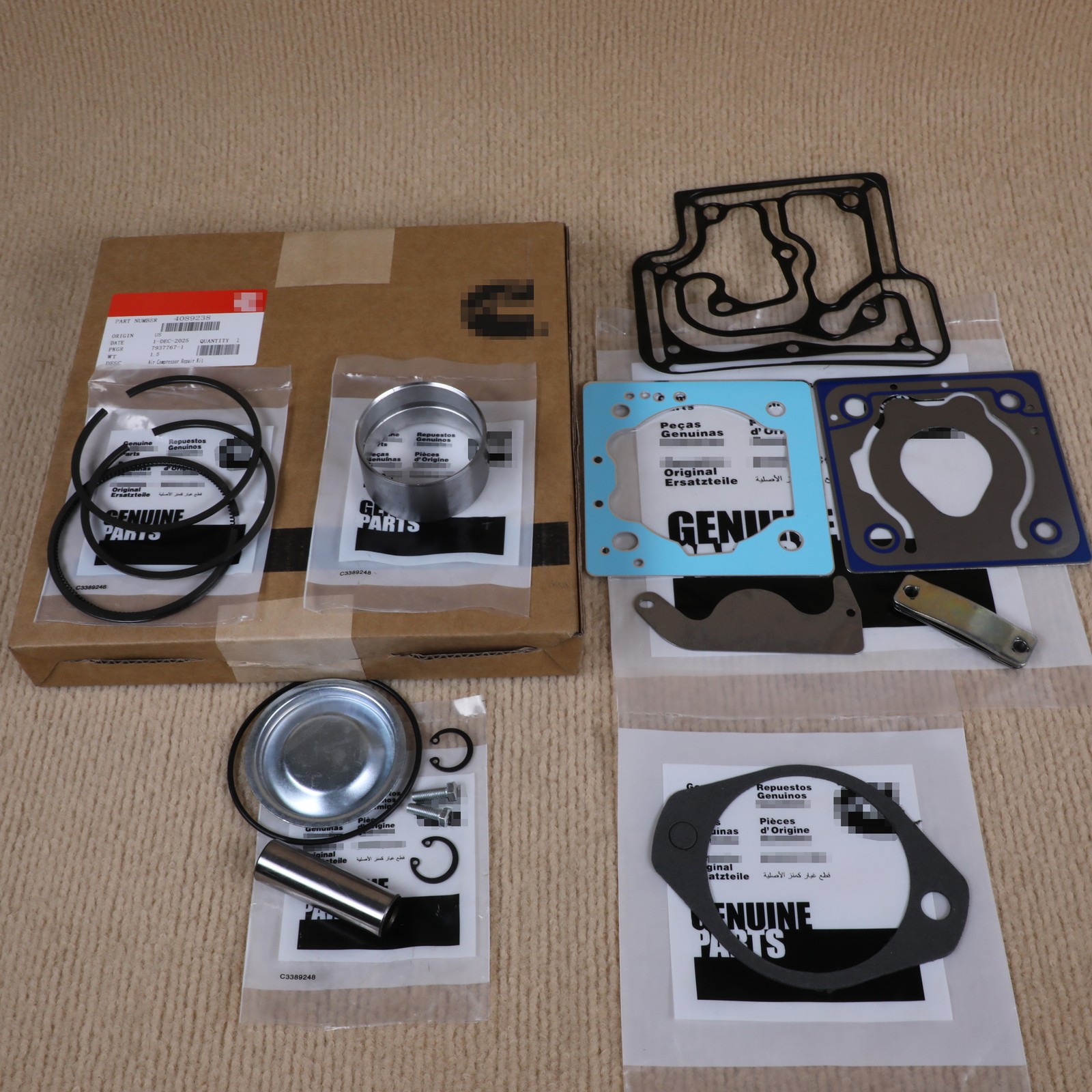 4089238 Cylinder Air Compressor Head Repair Kit for Cummins ISX ISC ISL ISM PAI