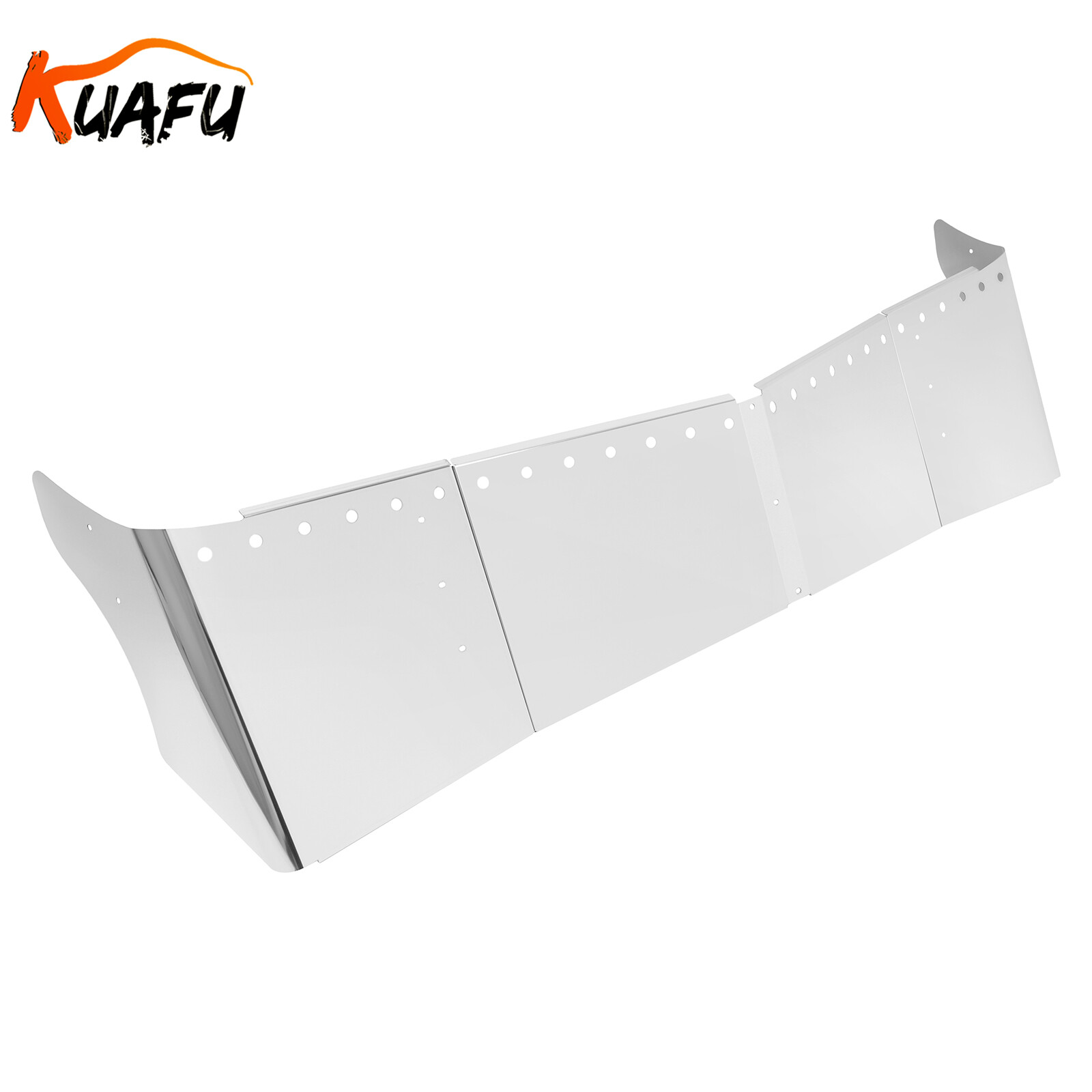 Stainless Steel Bulleye Hole Roof Sun Visor 14″ For Kenworth W990 T680 T880