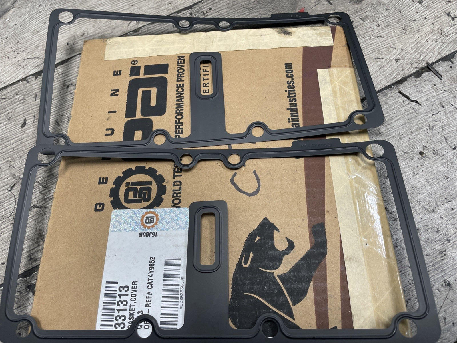 CATERPILLAR C7 SIDE COVER GASKET 4Y9652 ( 3 PIECES ) )