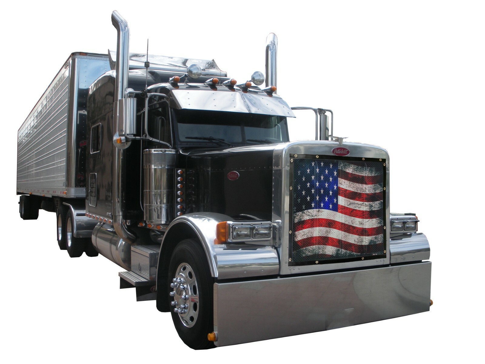 Peterbilt 357/377/378/379 Short Hood Premium Old Glory Designer Bug Screen