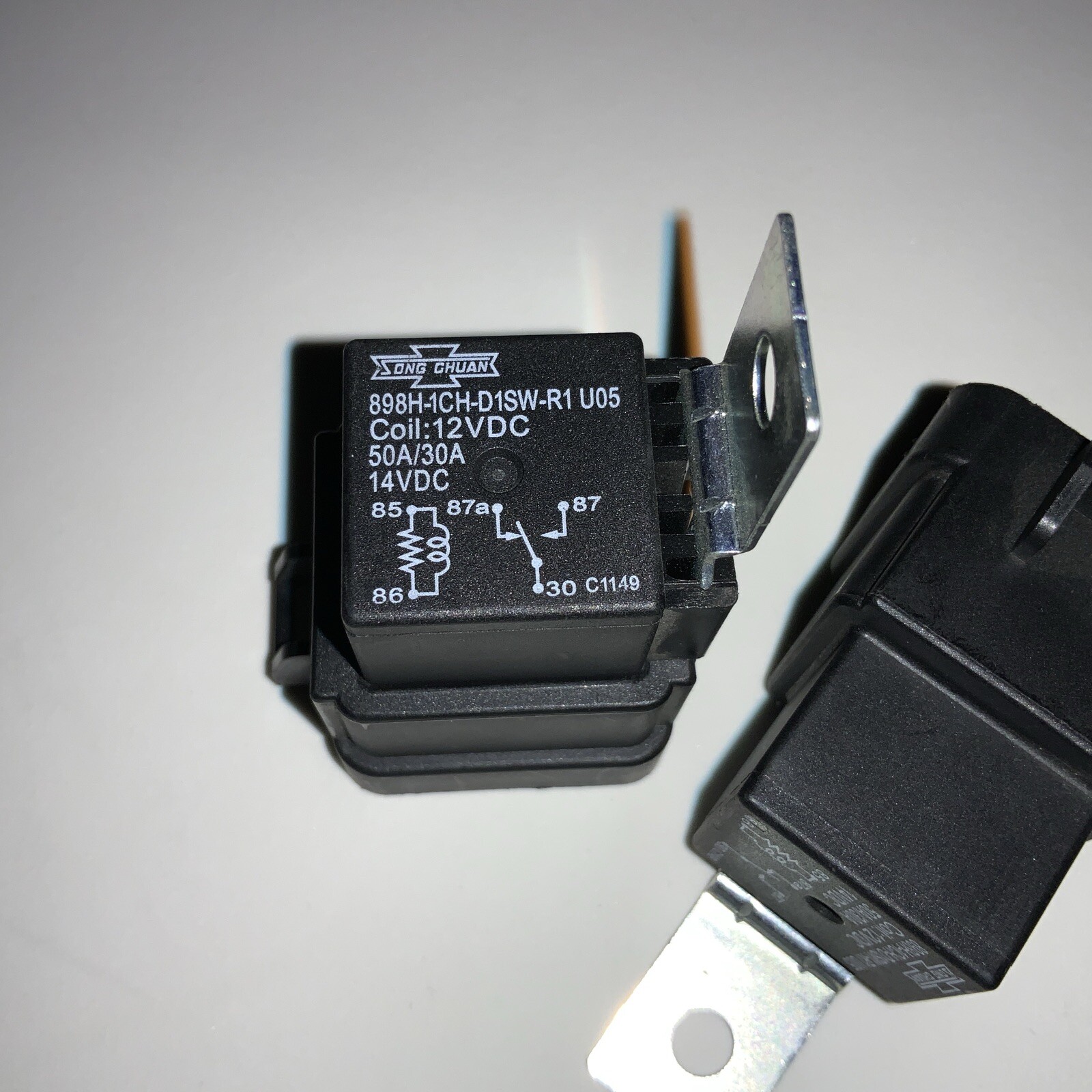 Song Chuan 898H-1CH-D1SW-R1 UO5. 12VDC Auto Relay- Weather Proof. Set of two(2).