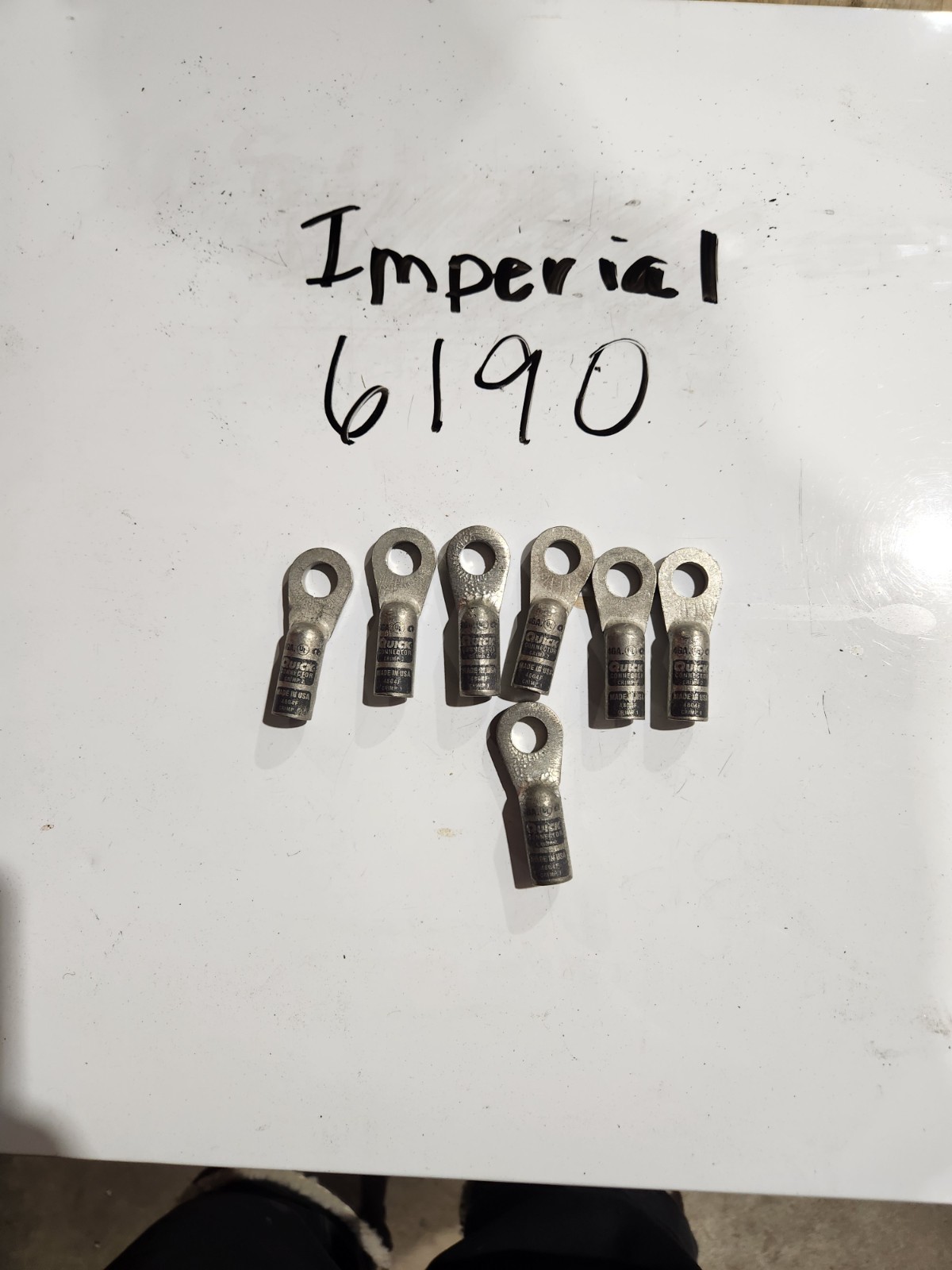 Qty 7** Imperial 6190 Battery Lug 3/8” Stud, 4 AWG, Tin Plated Copper