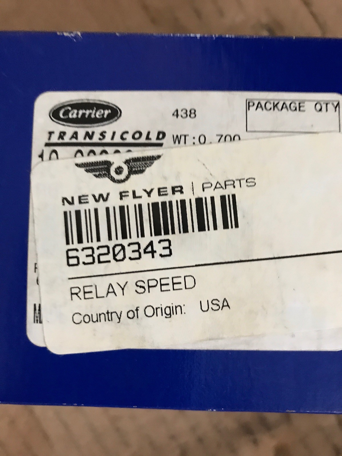 10-00309-00, 6320343 New OEM Carrier Transicold New Flyer Speed Relay