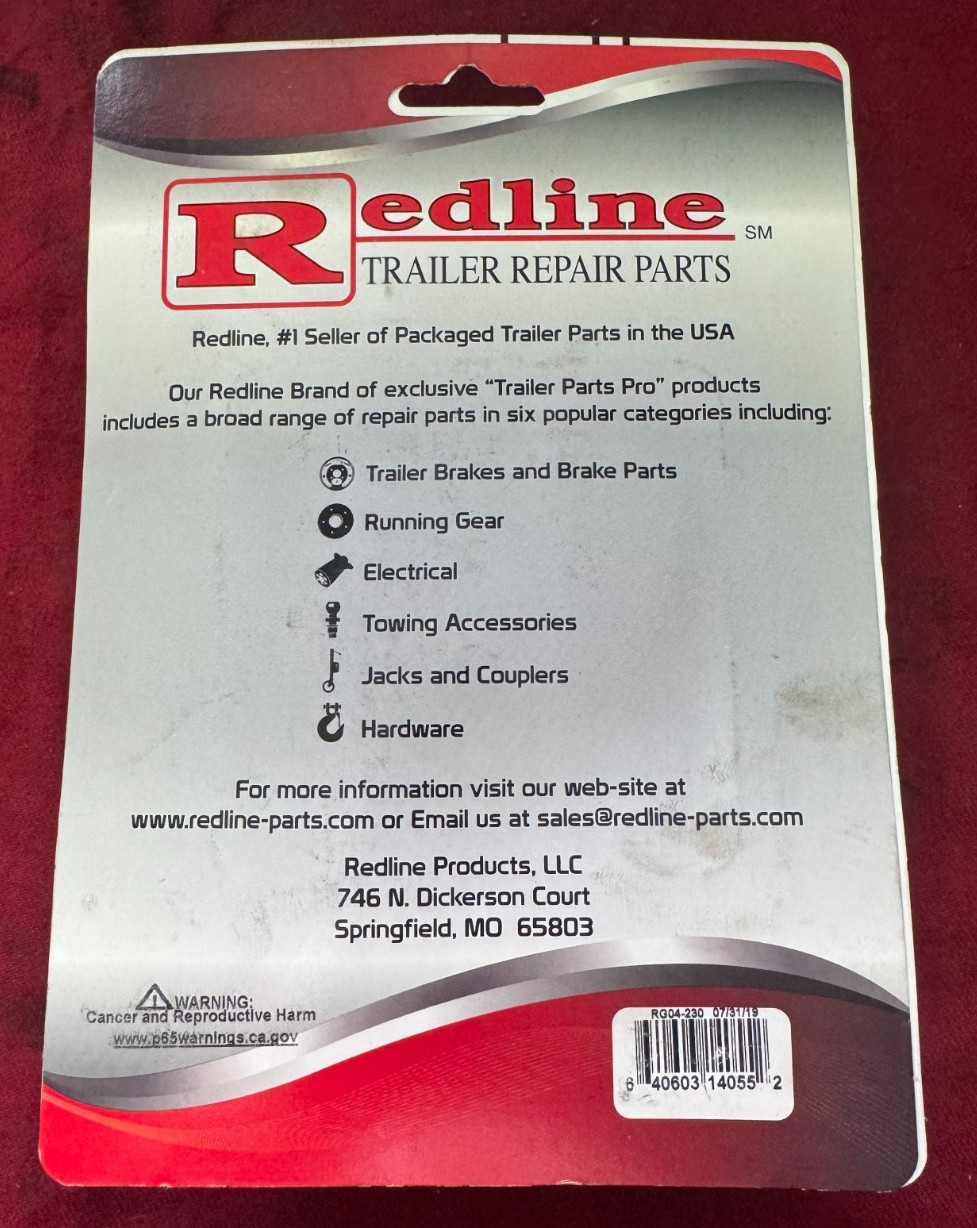 Redline Trailer Parts PRO RG04-230 oil cap kit fits DEX 6-9K 8 bolt
