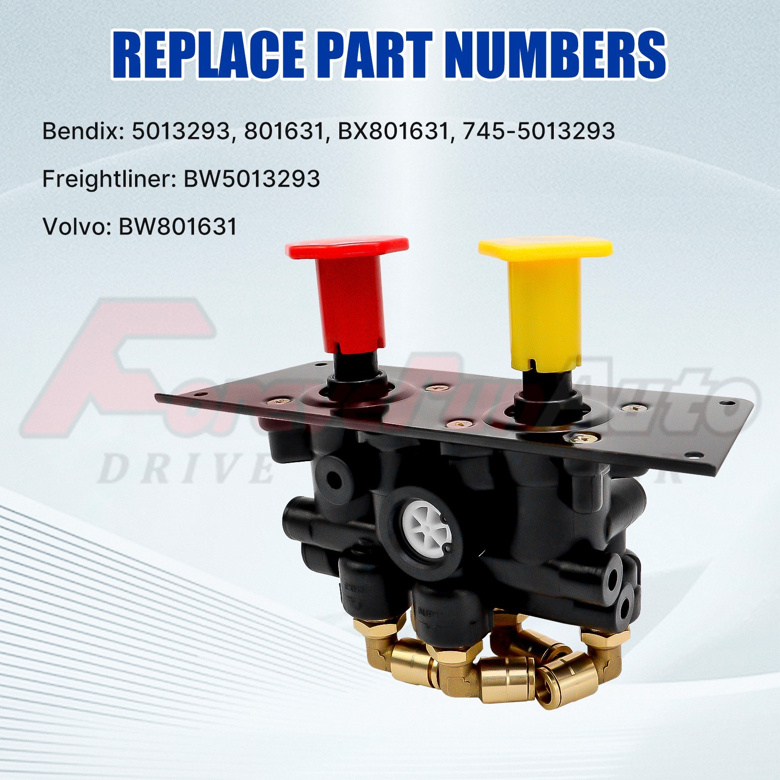 MV3 Type Dash Control Brake Valve 801631 BW5013293 for Bendix Freightliner Volvo