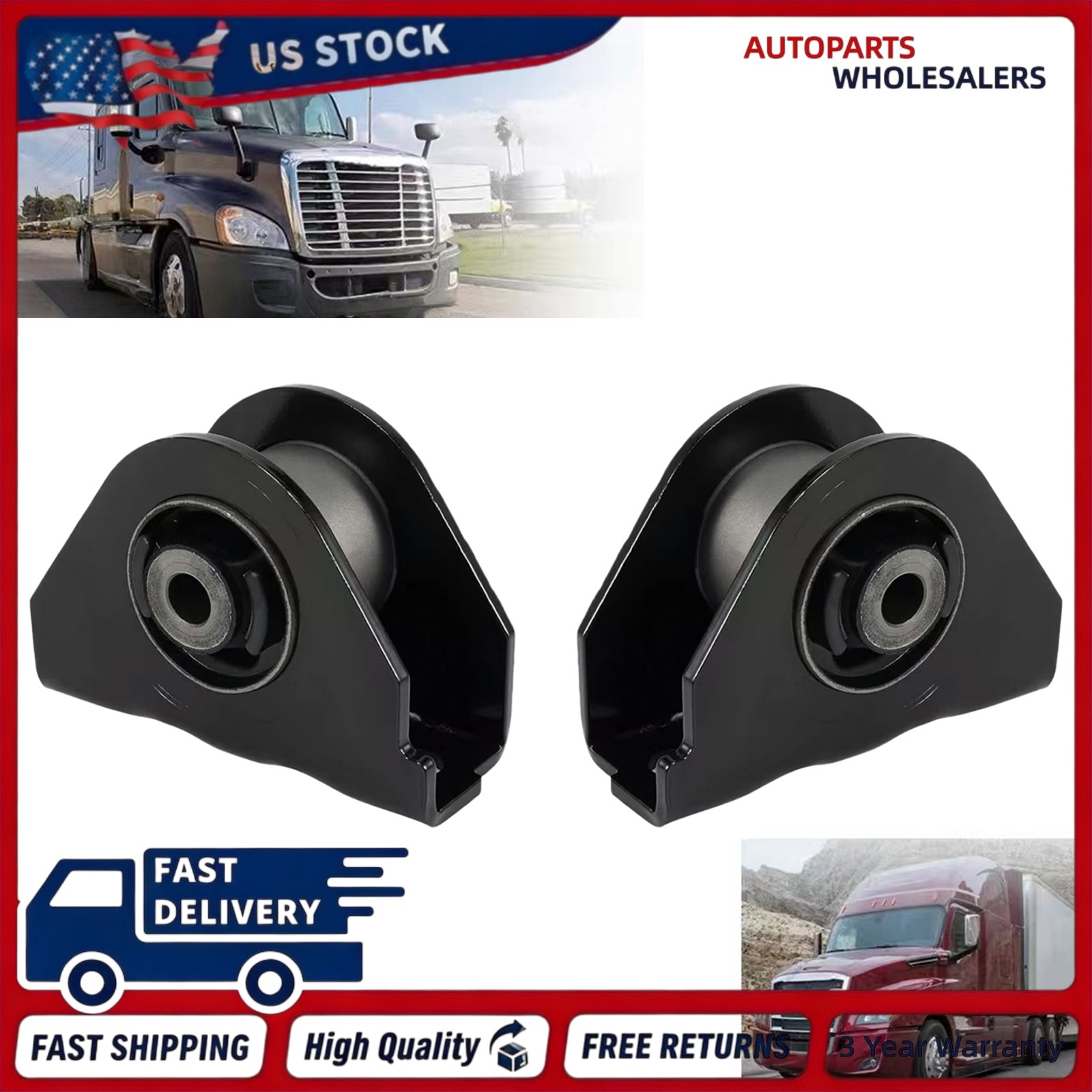 2* Front Cabin Mount w/ Bushing Replaces for Freightliner 18-59922-000 USA