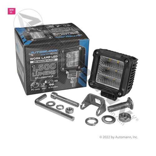 Automann WORK LAMP LED, 2″ Square-Flood, 1,500 Lumens PN/Tag: 571.LD986FWL9