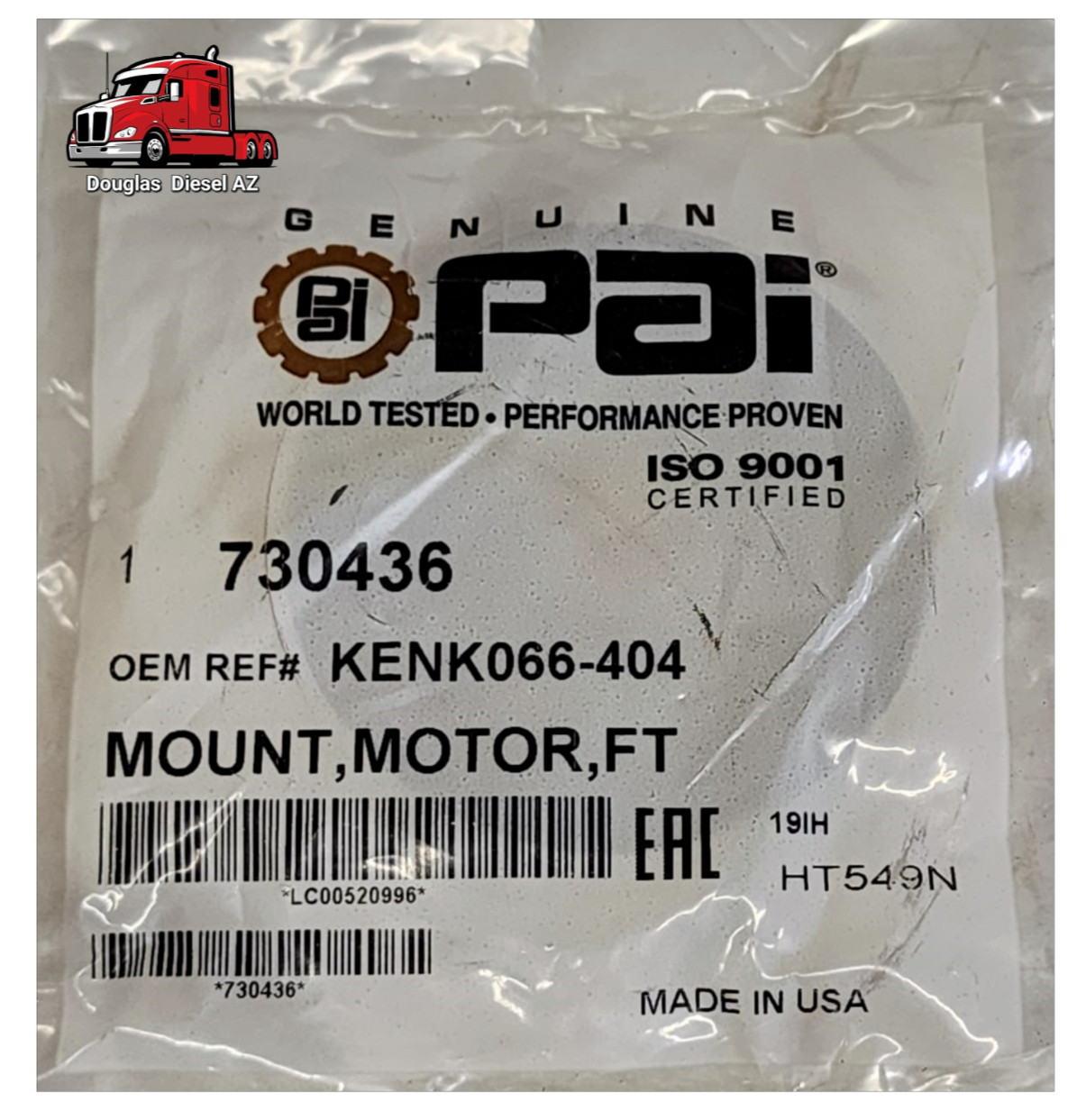 FRONT ENGINE MOUNT for KW T600 W900B MODEL. PAI # 730436 Ref.# Kenworth K066-404
