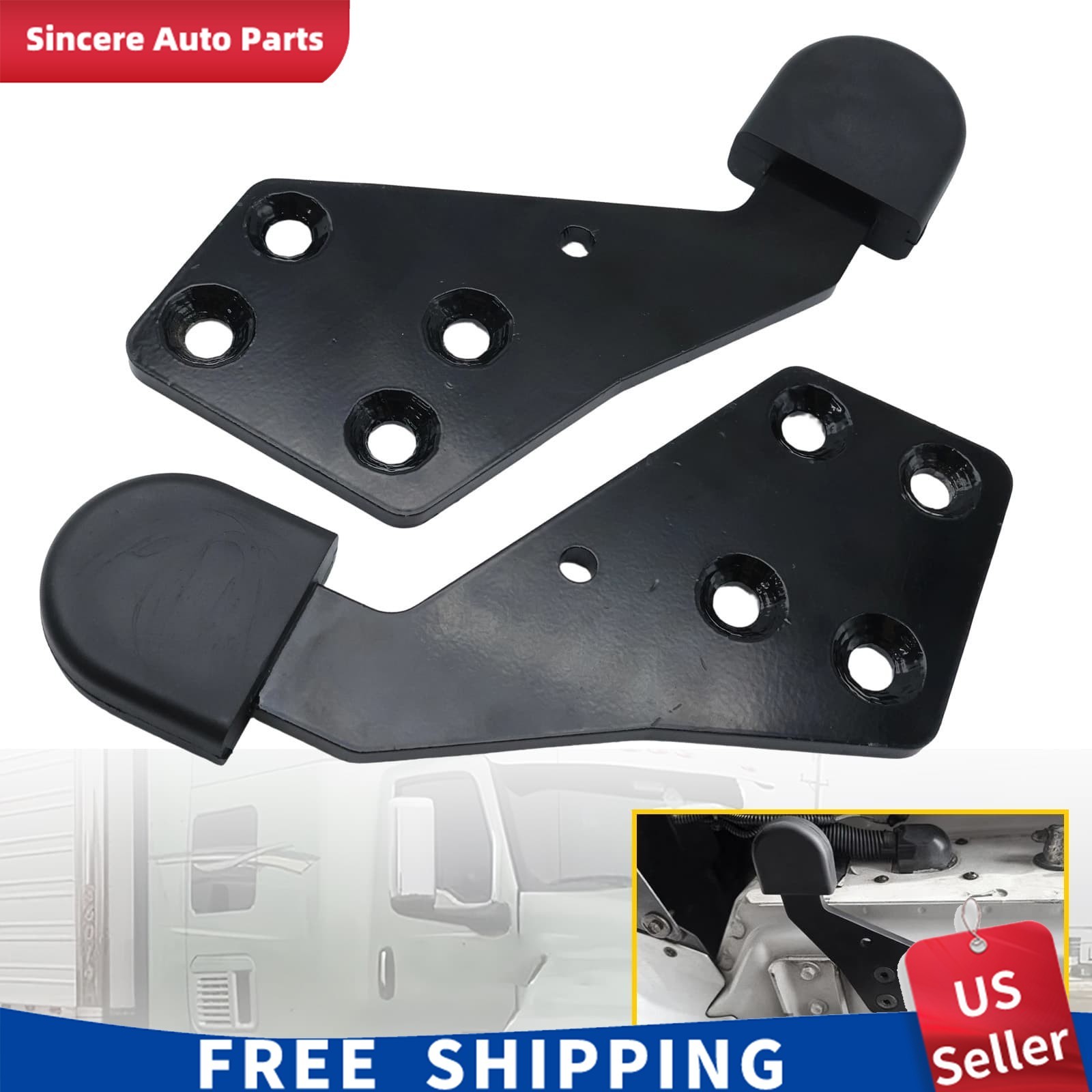 2Pcs For Select International Truck Hood Guide Poly Left+Right HLK2733L HLK2733R
