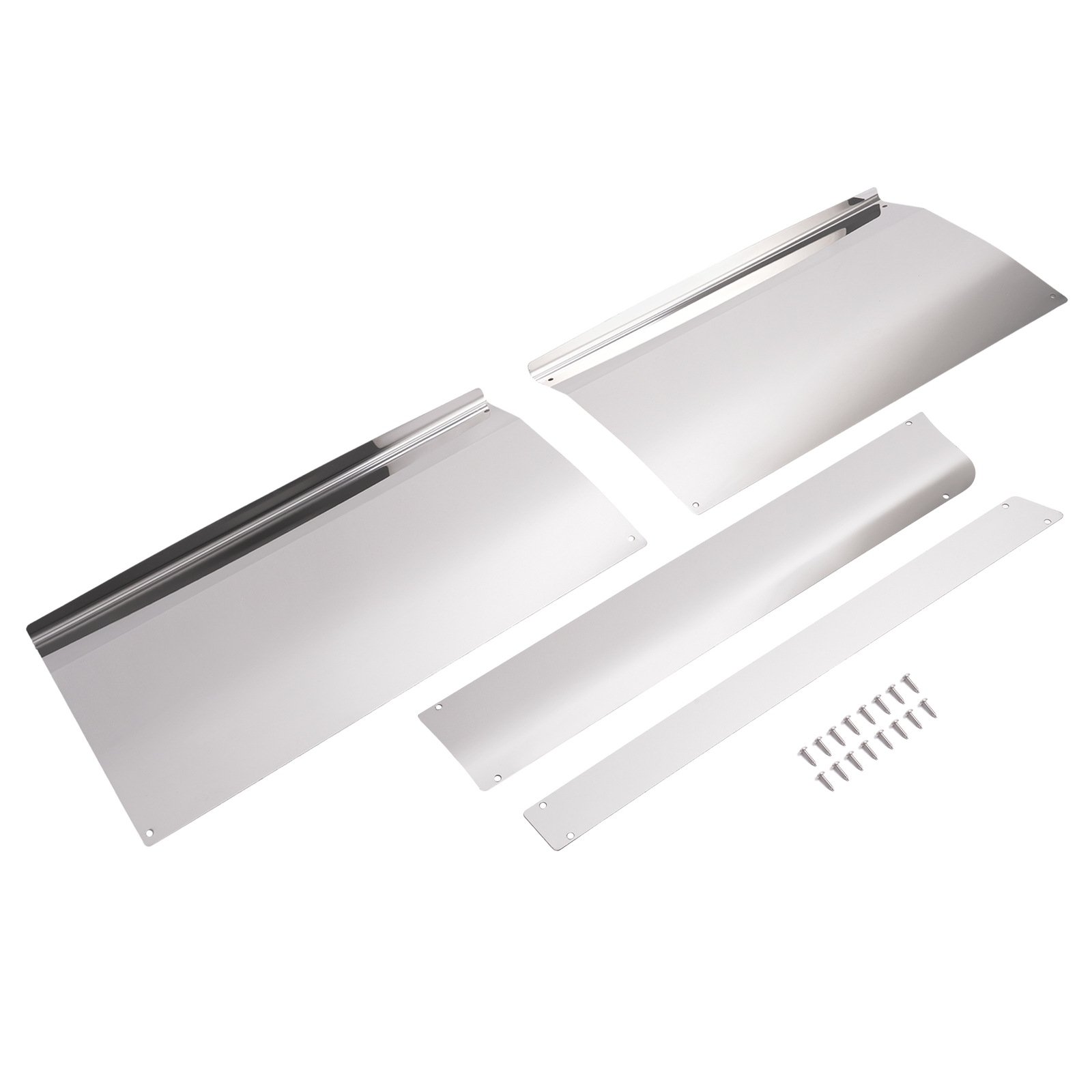 For Kenworth T680 304 Stainless Steel Front Upper& Lower Kick Plate Set Of 2
