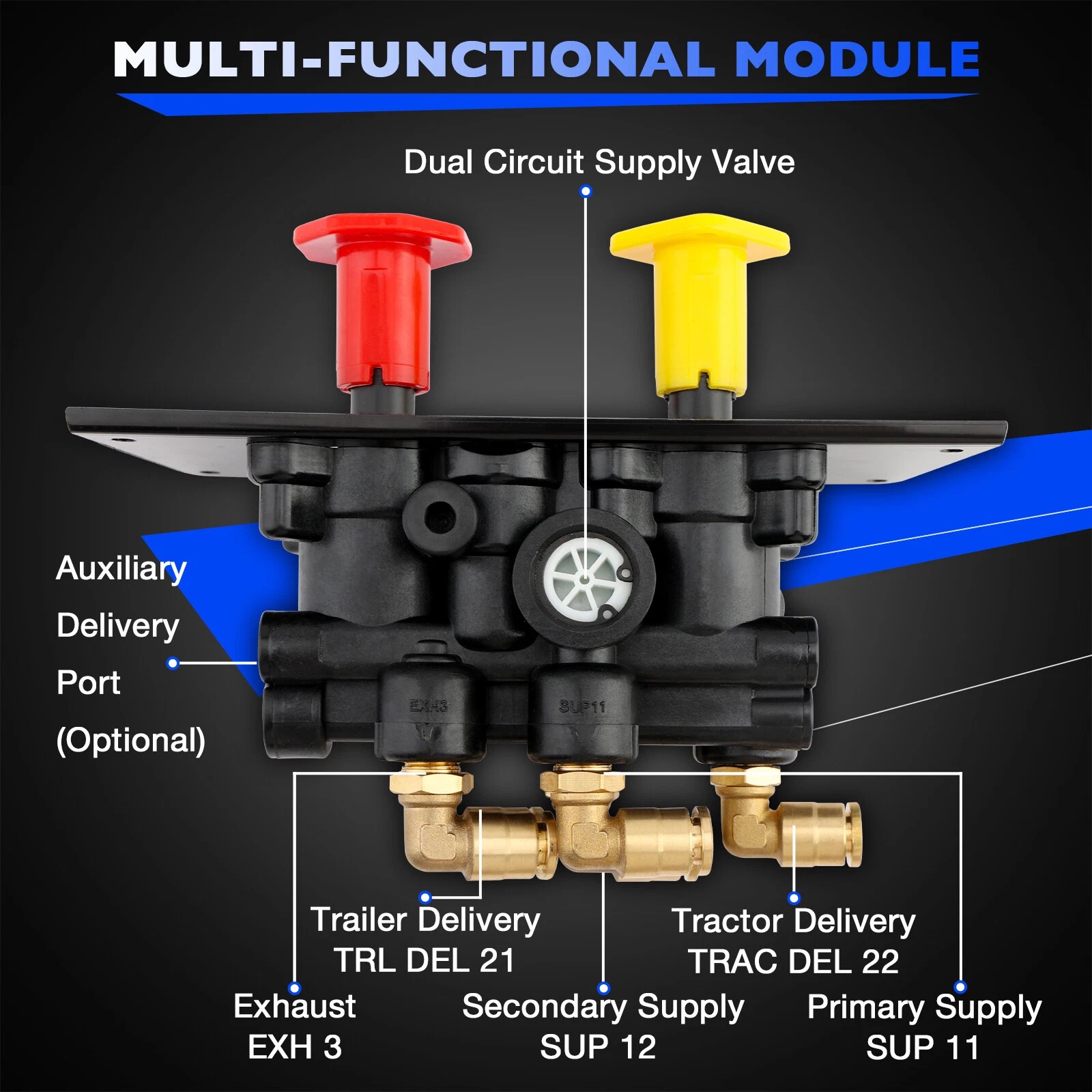 801631 MV-3 Dash Air Brake Control Valve Fit Bendix Freightliner BW5013293 Volvo